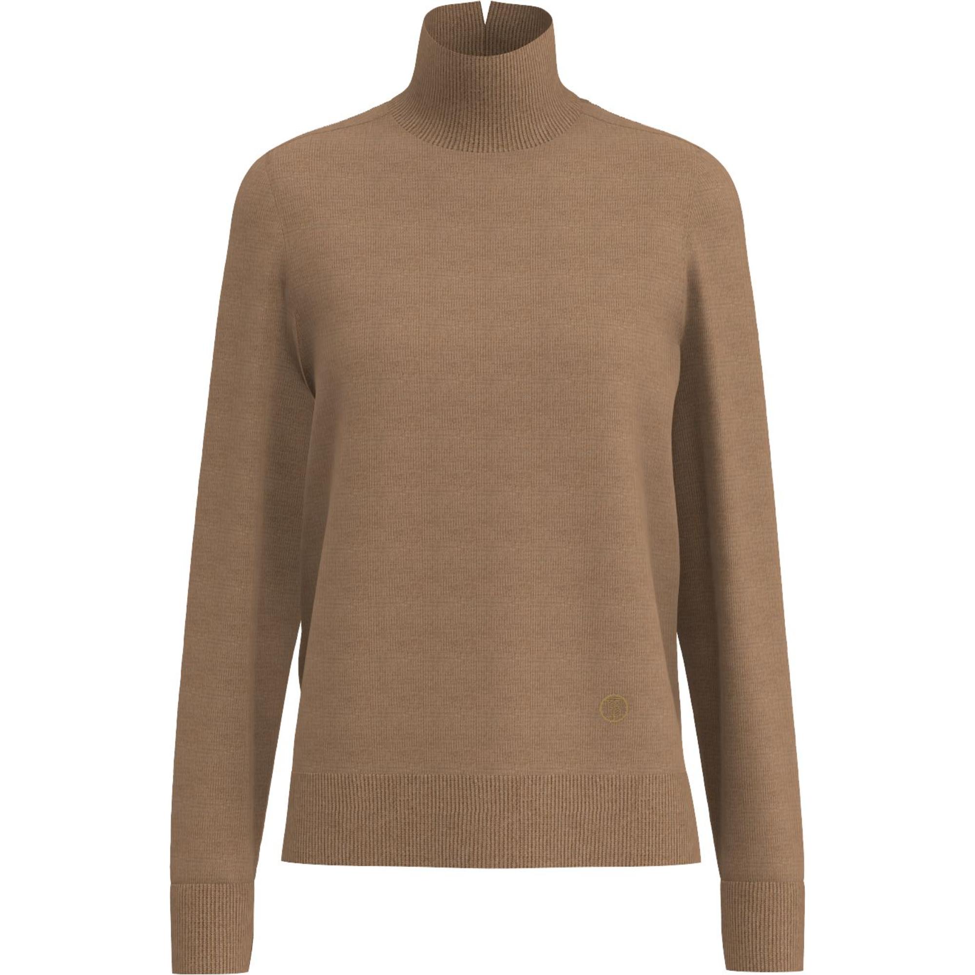 모노그램 모티프 울 실크 퍼넬넥 스웨터