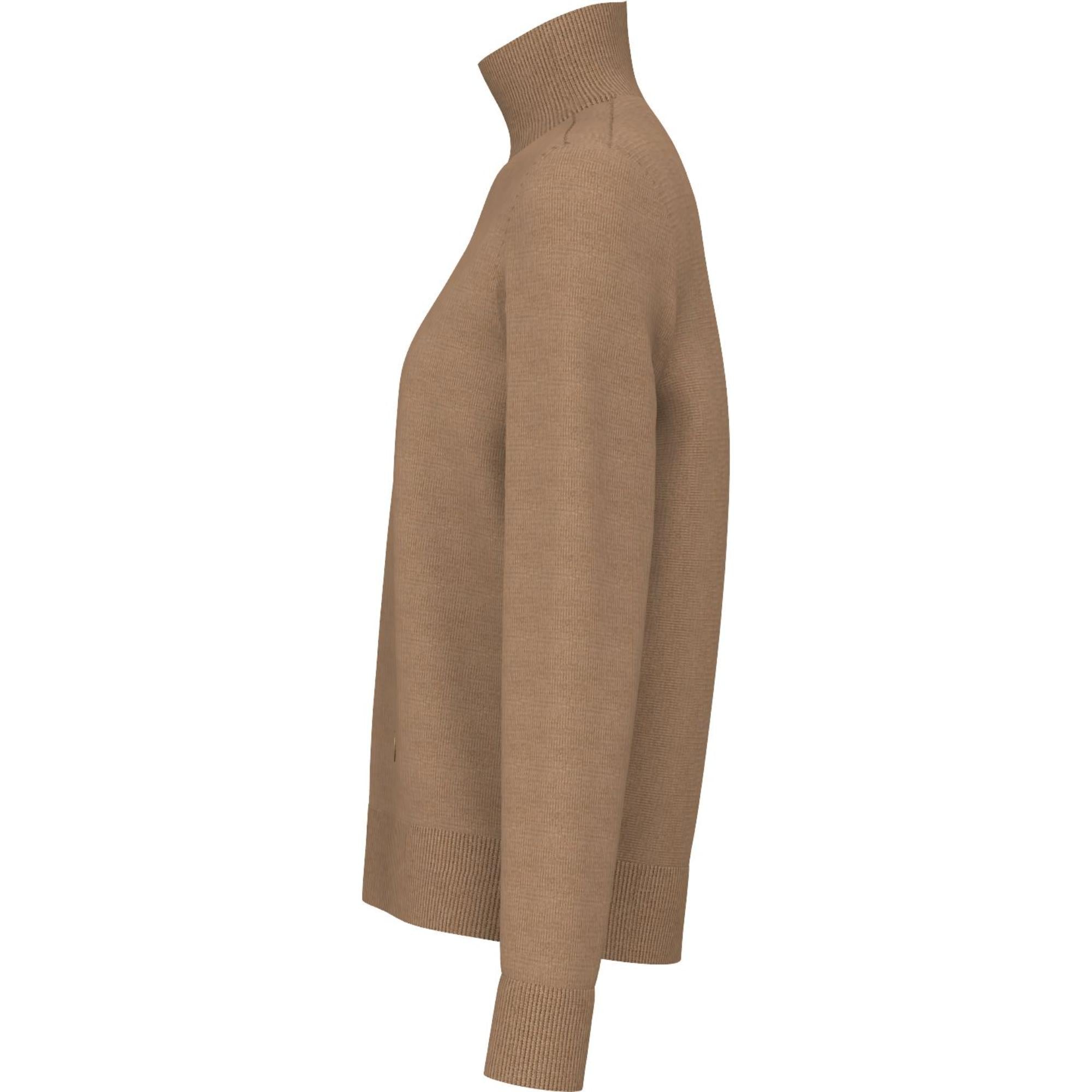 모노그램 모티프 울 실크 퍼넬넥 스웨터