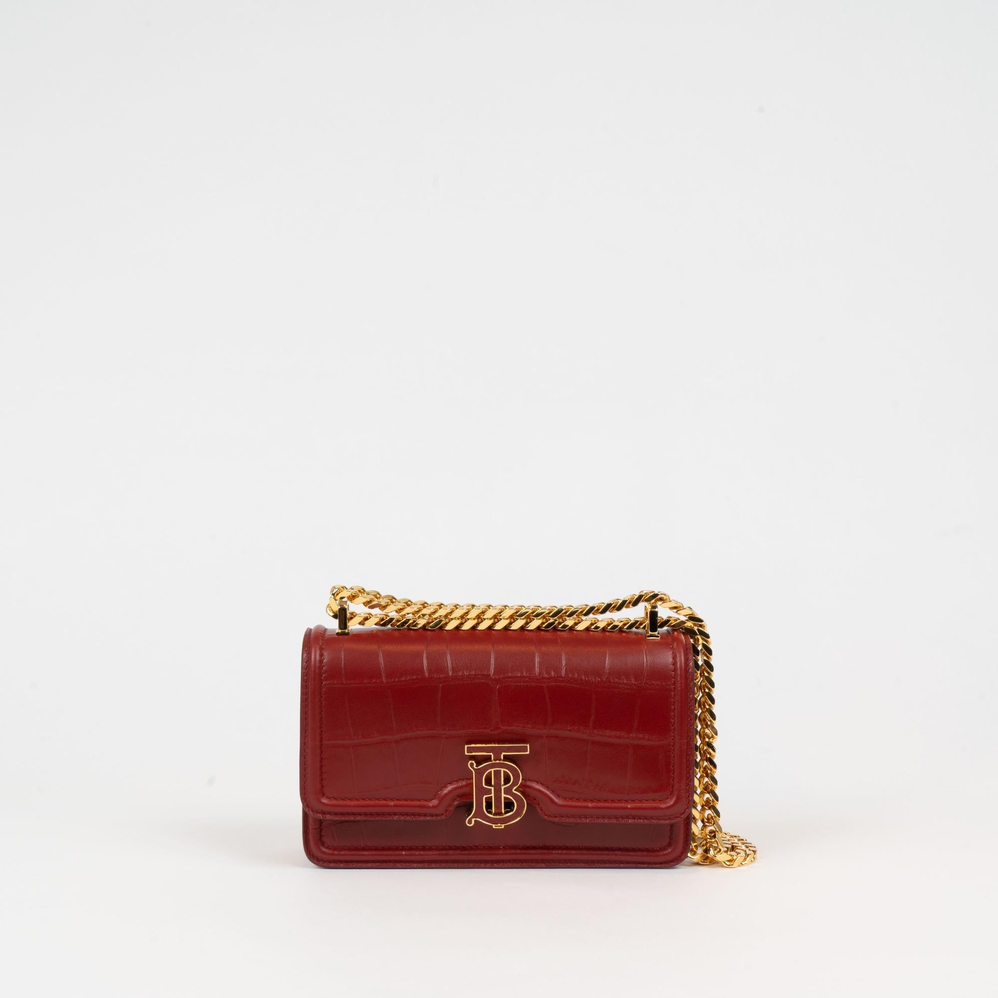 엠보싱 레더 미니 체인 TB 백