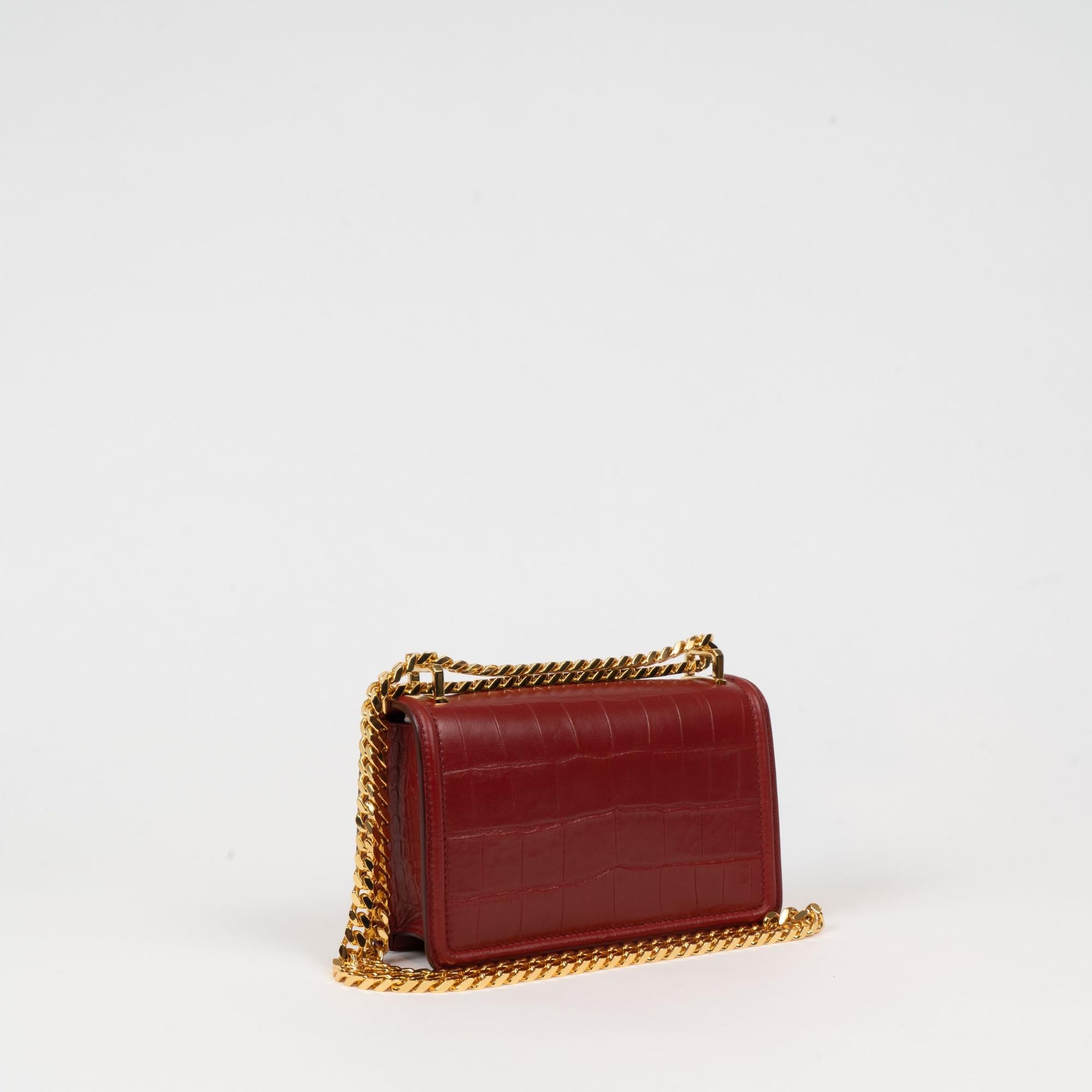 엠보싱 레더 미니 체인 TB 백