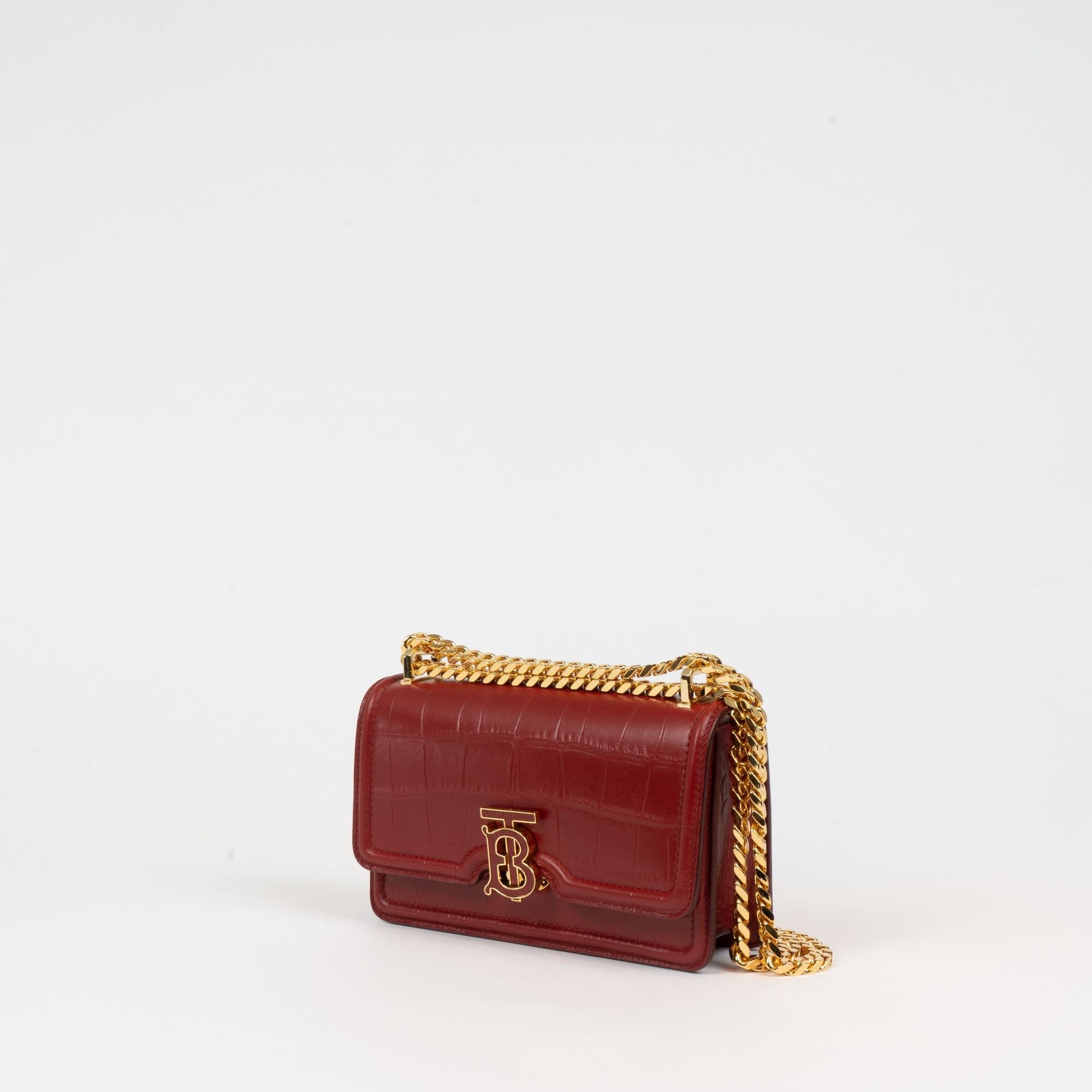 엠보싱 레더 미니 체인 TB 백