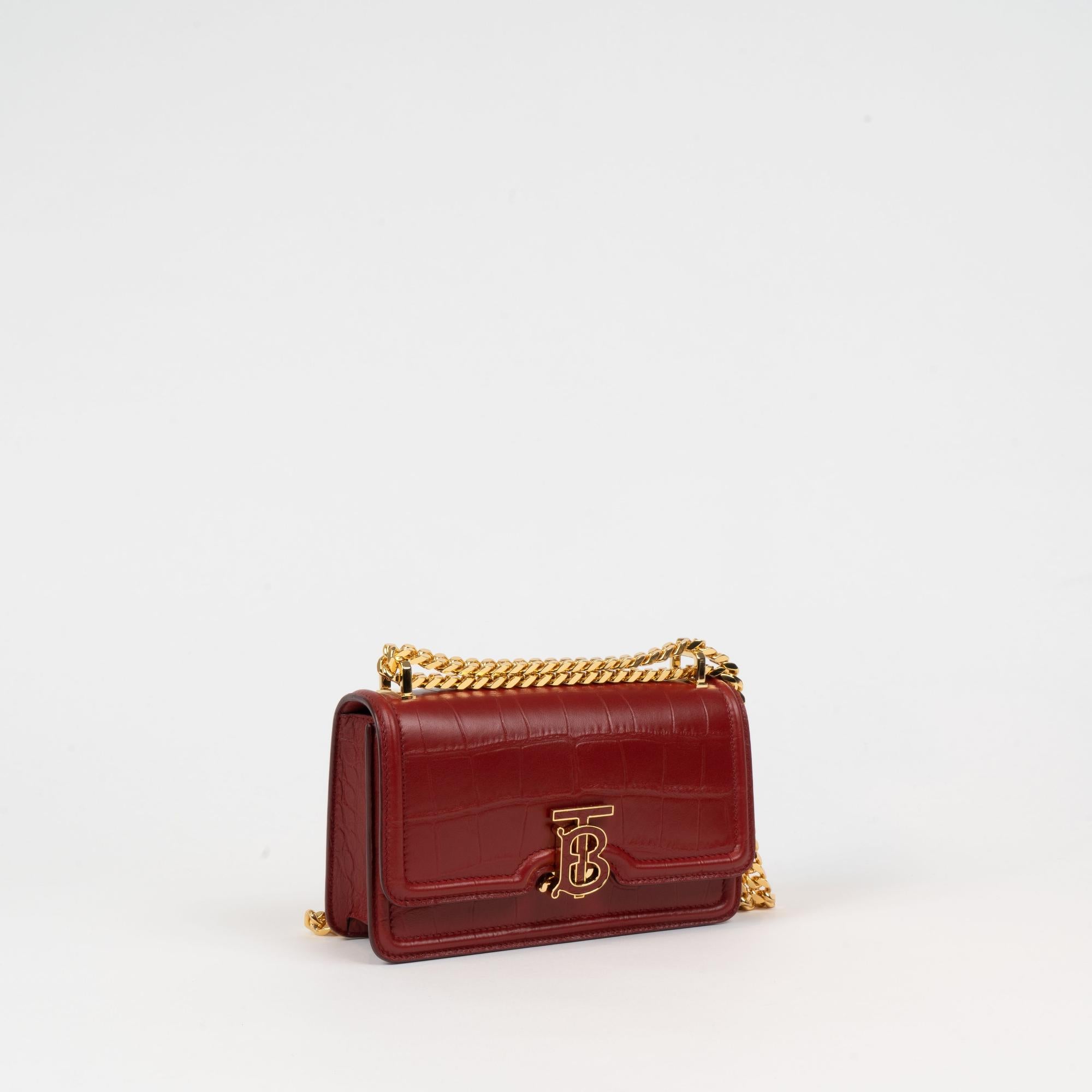 엠보싱 레더 미니 체인 TB 백