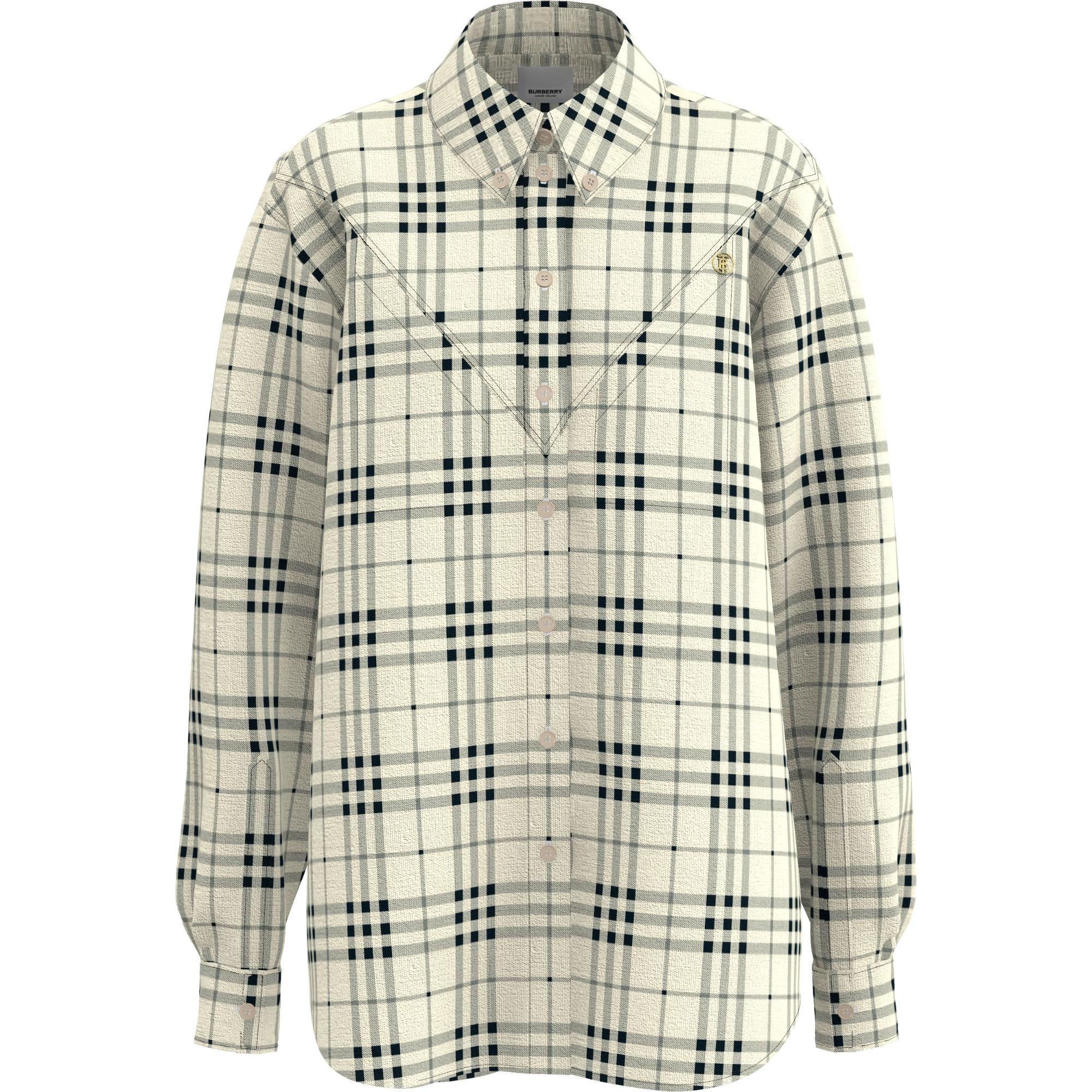 모노그램 모티프 빈티지 제크 실크 블렌드 셔츠