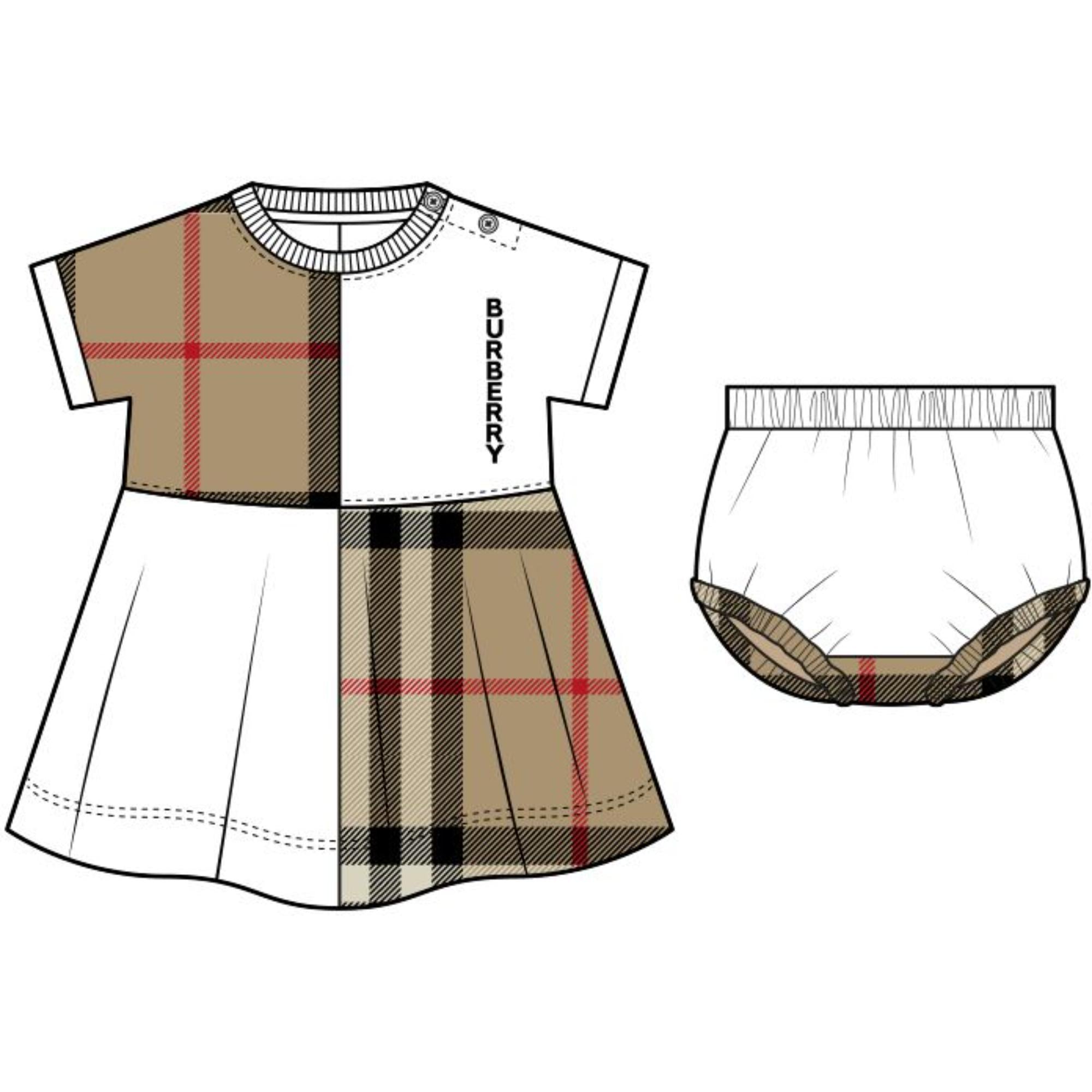 블루머 체크 패널 코튼 드레스