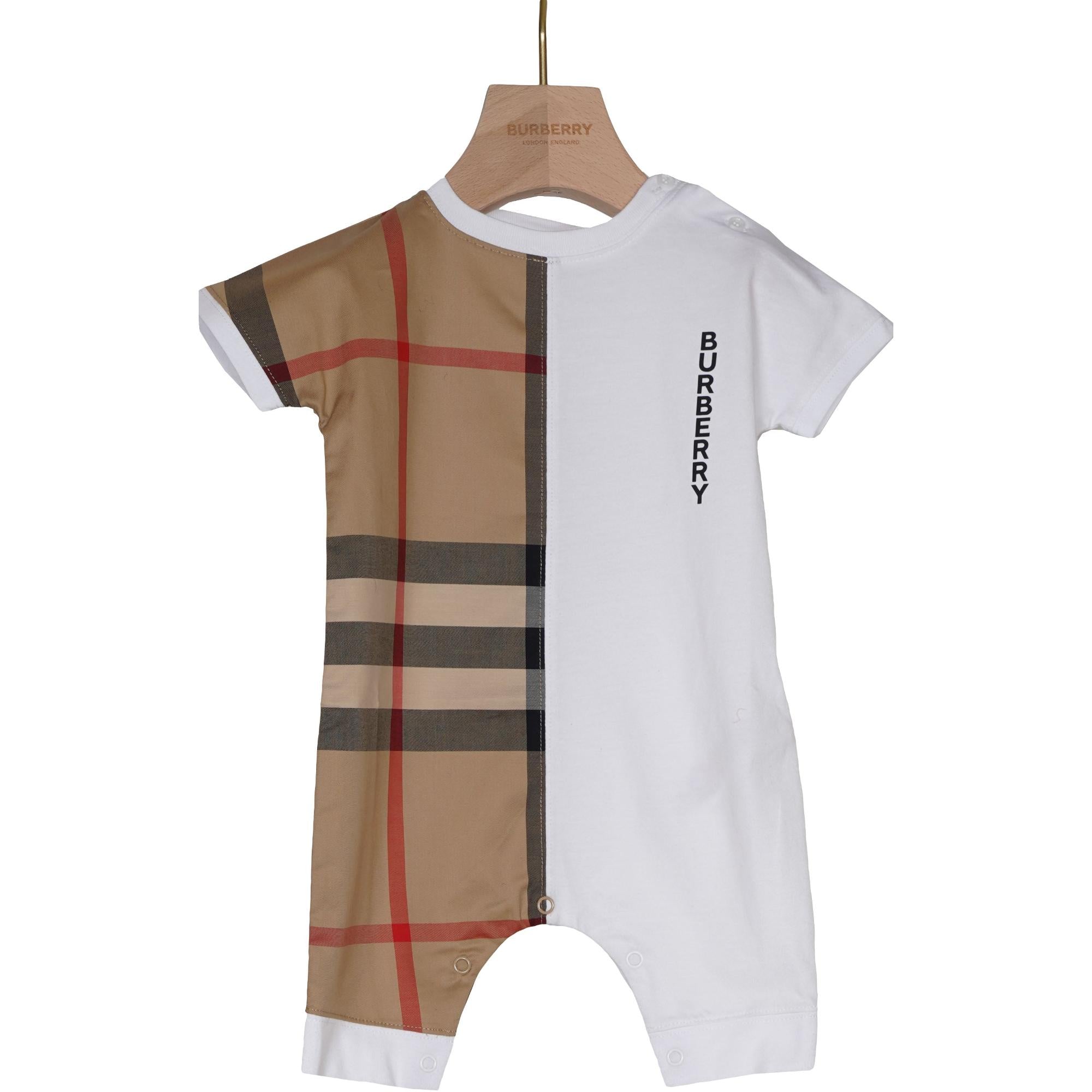 체크 패널 코튼 플레이수트