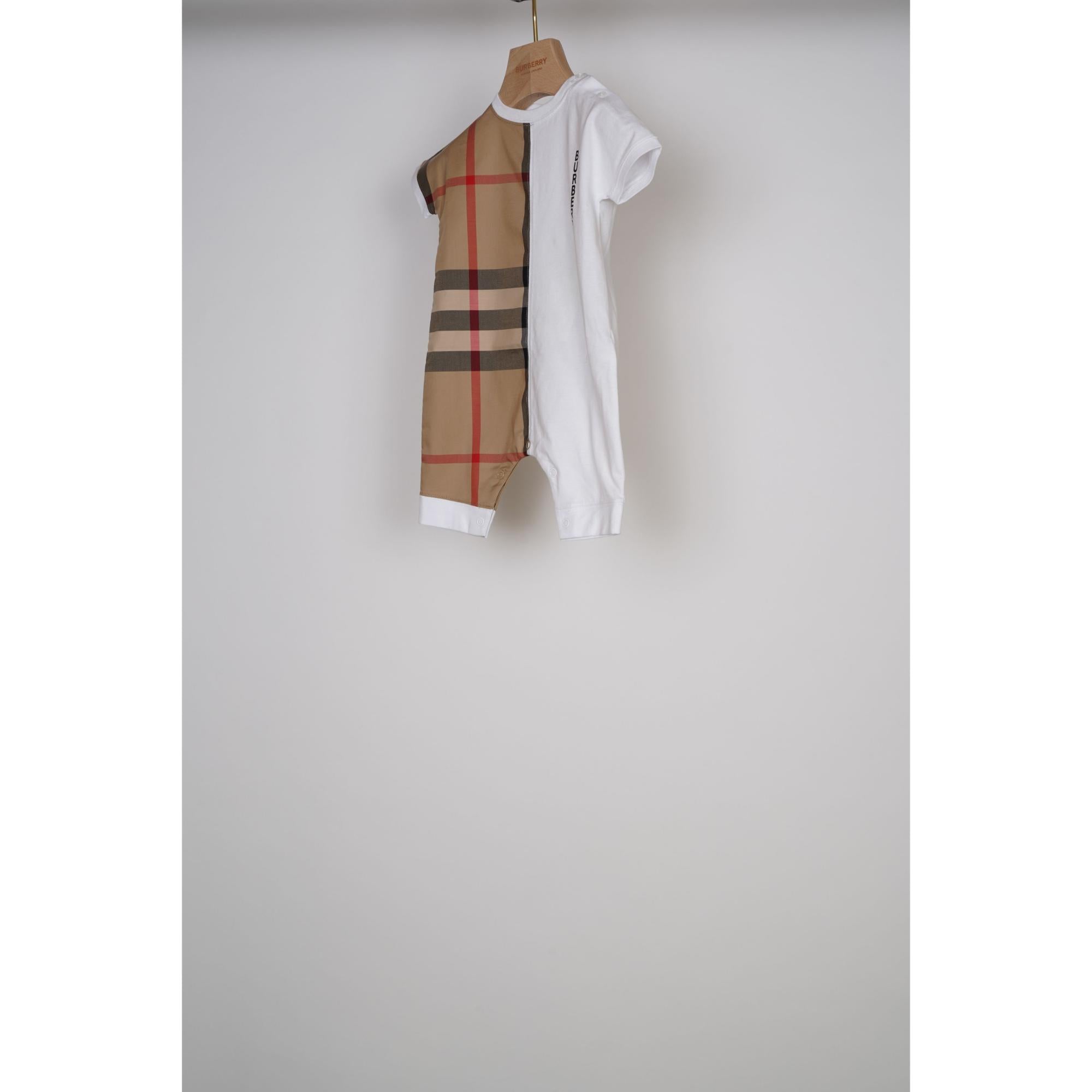 체크 패널 코튼 플레이수트