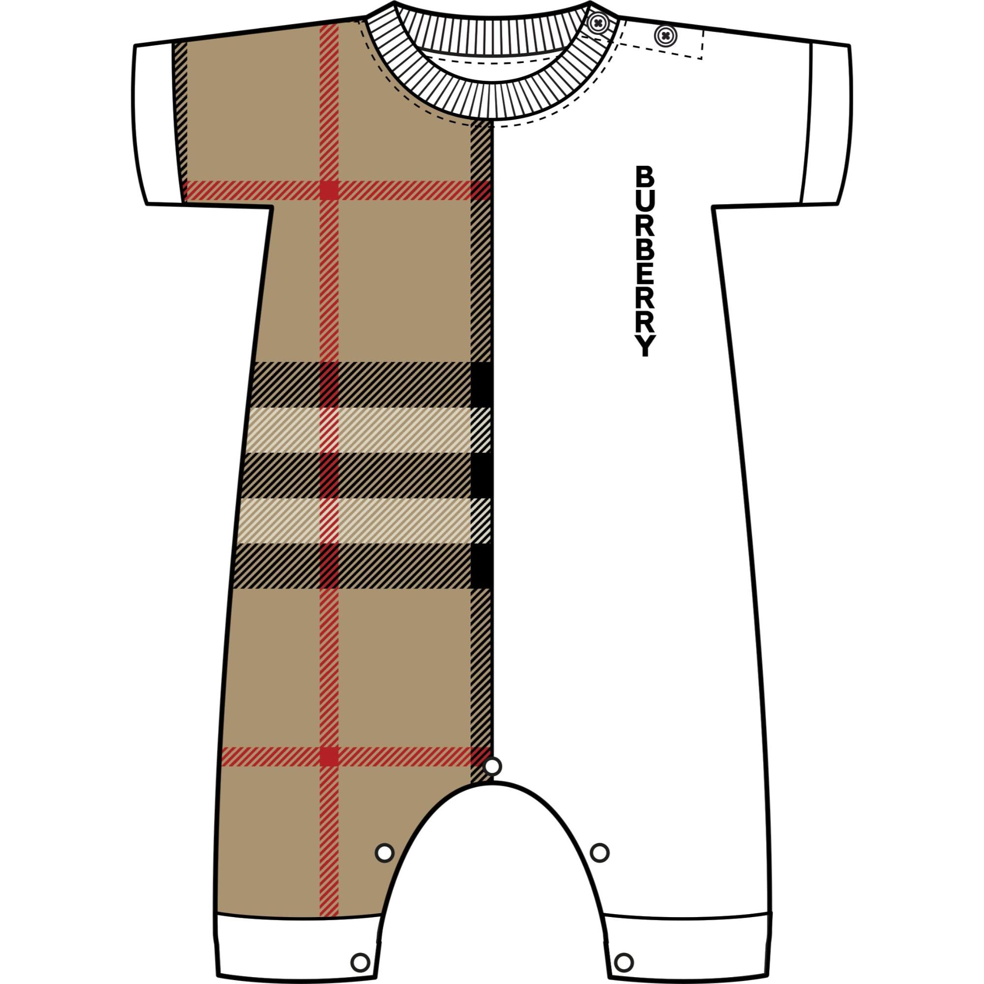 체크 패널 코튼 플레이수트
