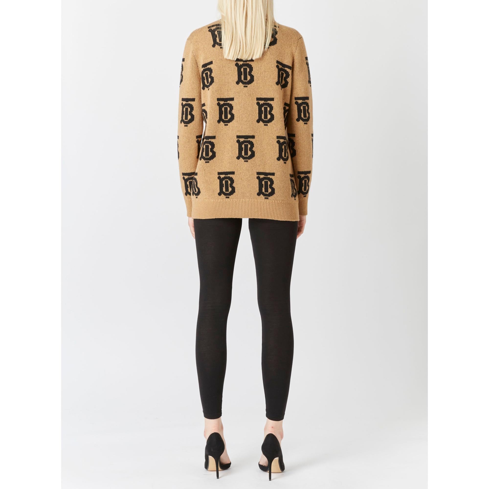 모노그램 모티프 울 자카드 카디건