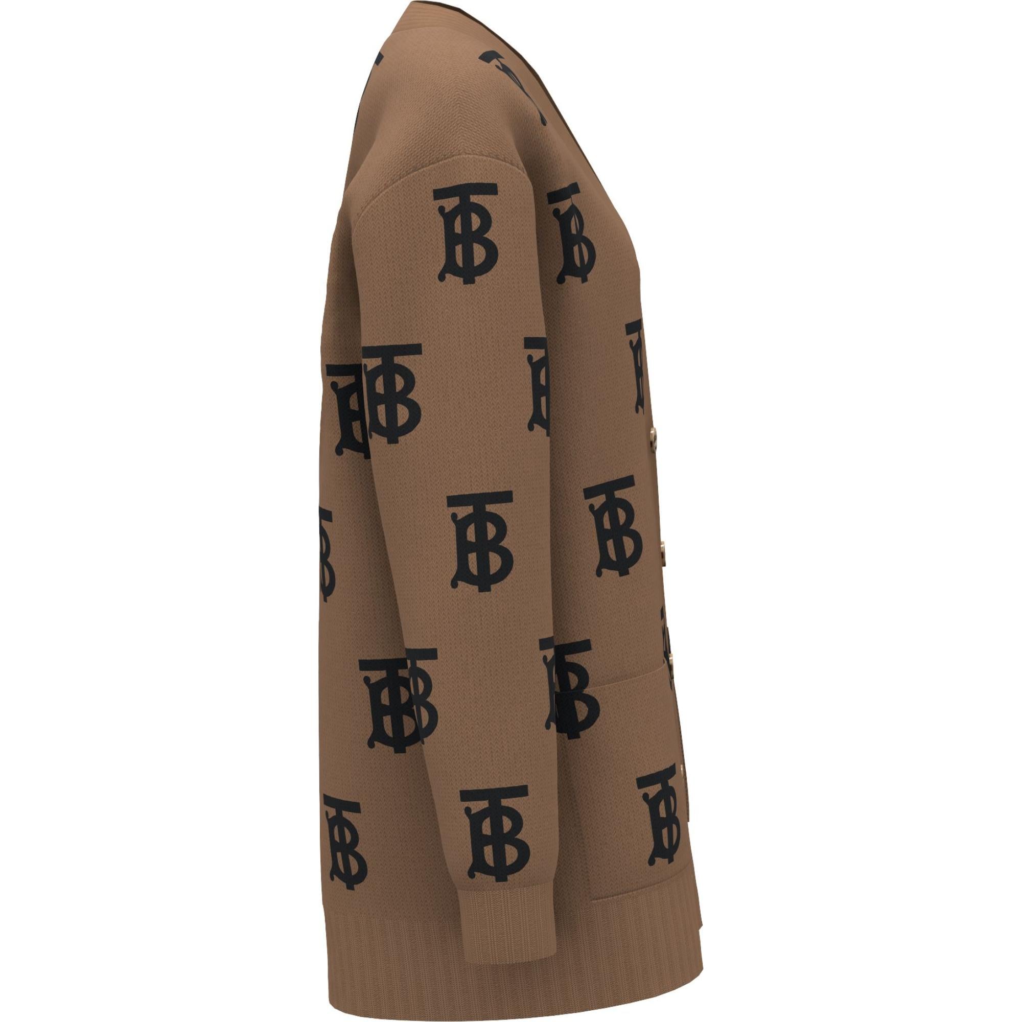 모노그램 모티프 울 자카드 카디건