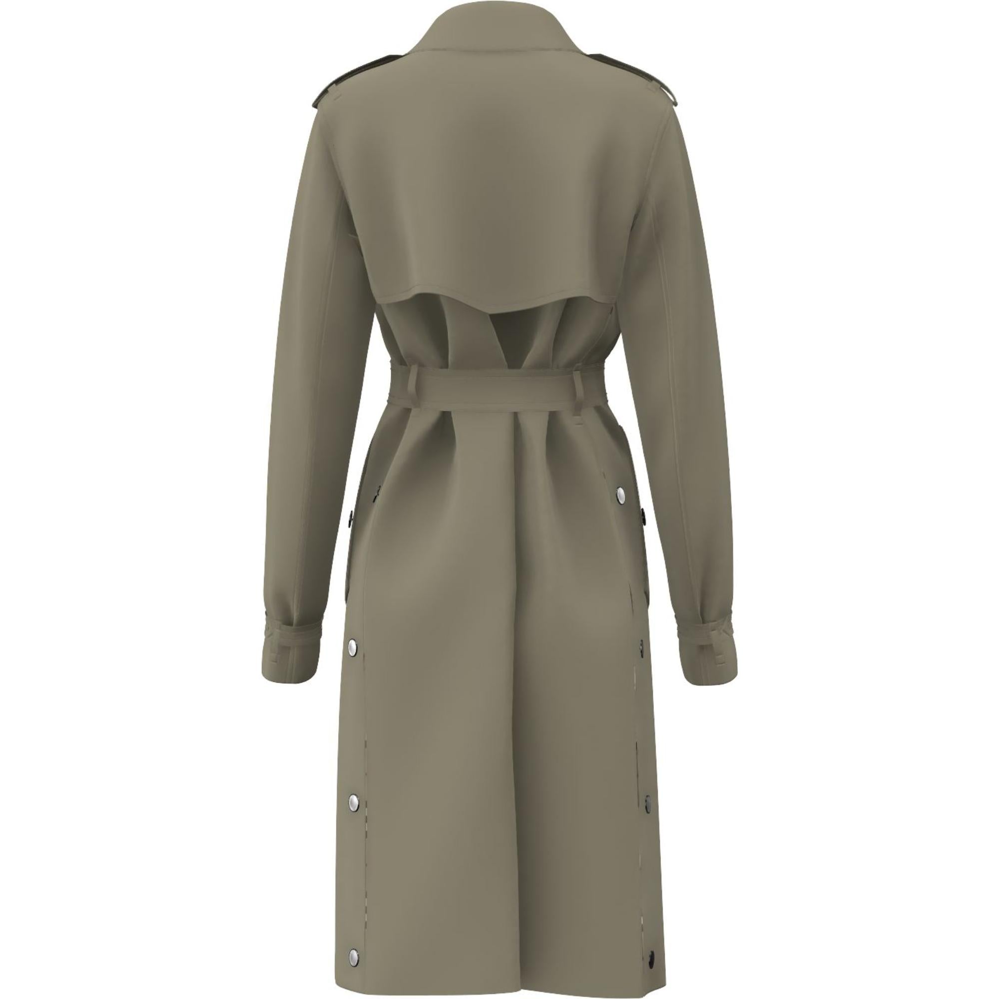 코튼 개버딘 벨트 트렌치코트