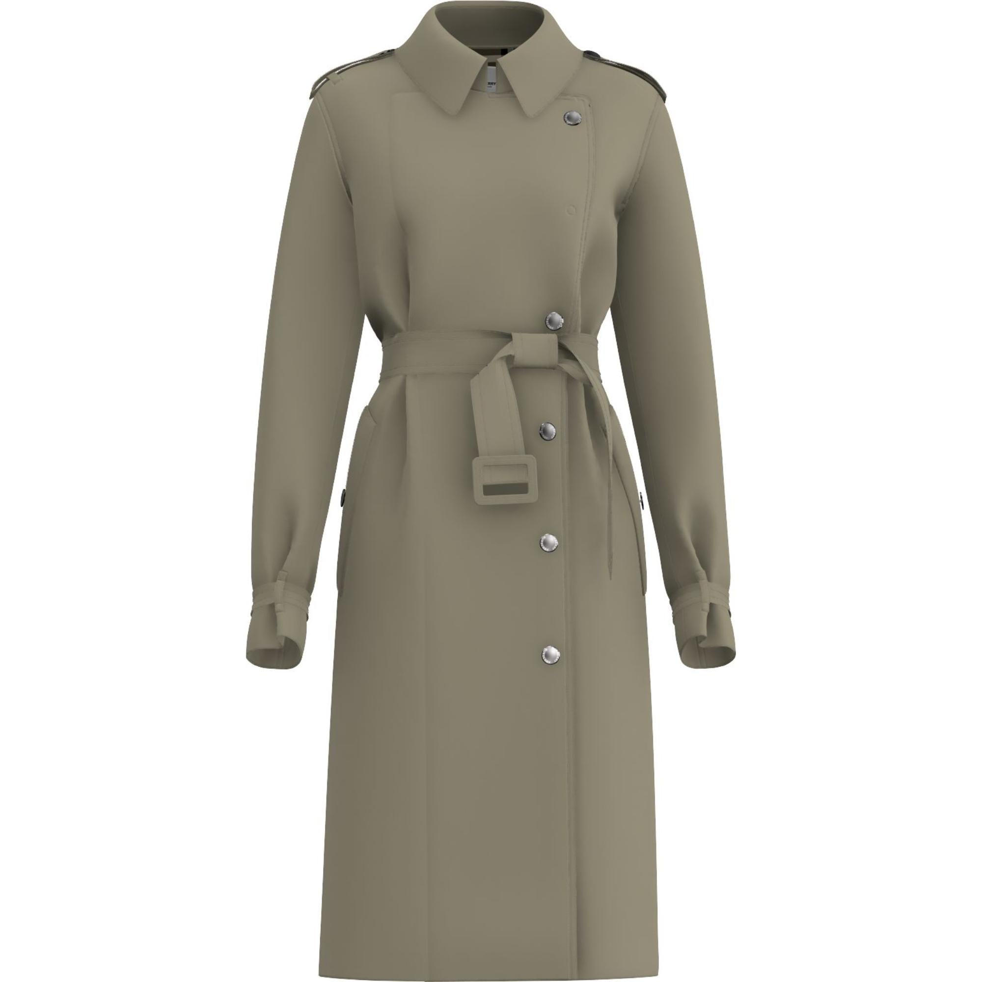 코튼 개버딘 벨트 트렌치코트