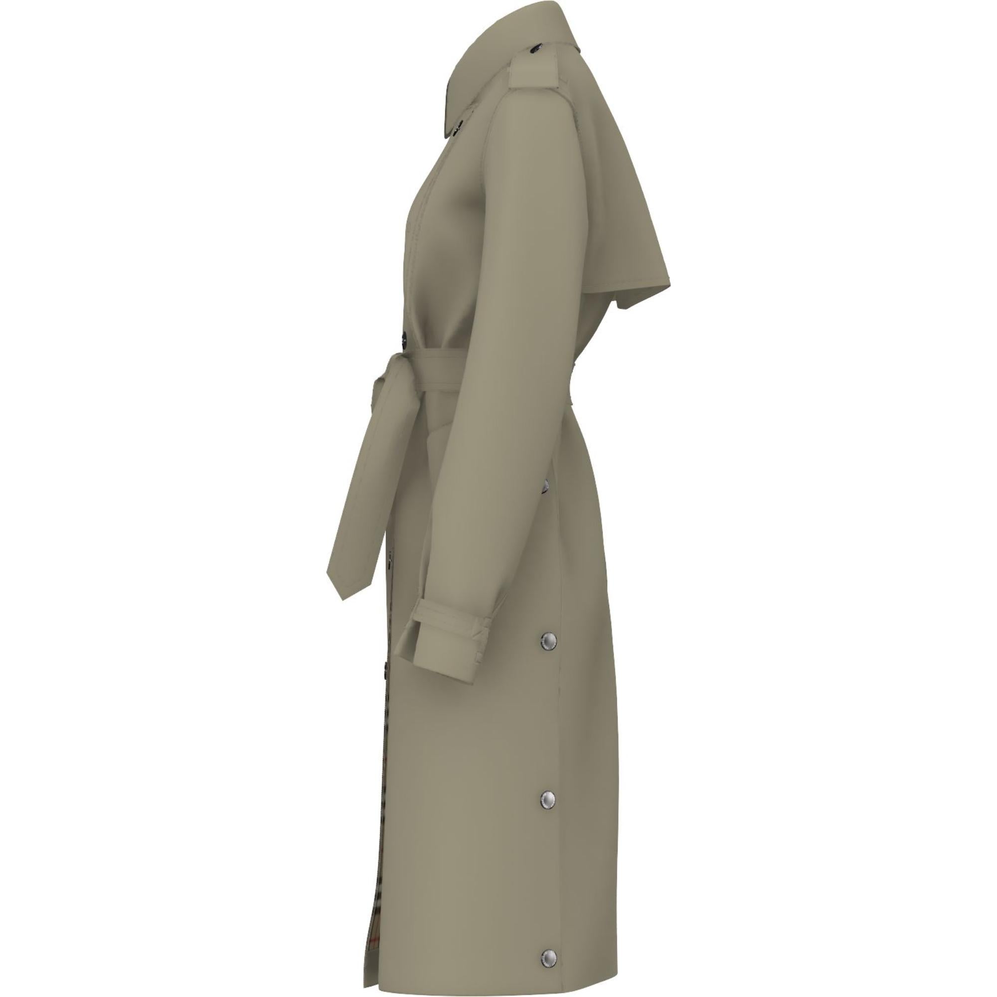 코튼 개버딘 벨트 트렌치코트