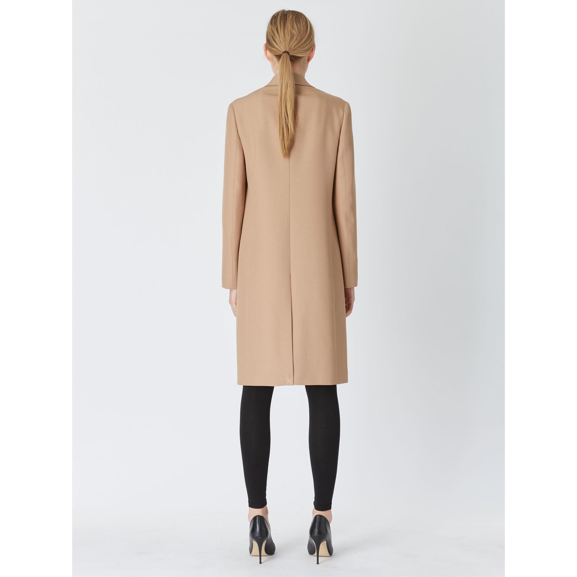 울 코튼 테일러드 코트