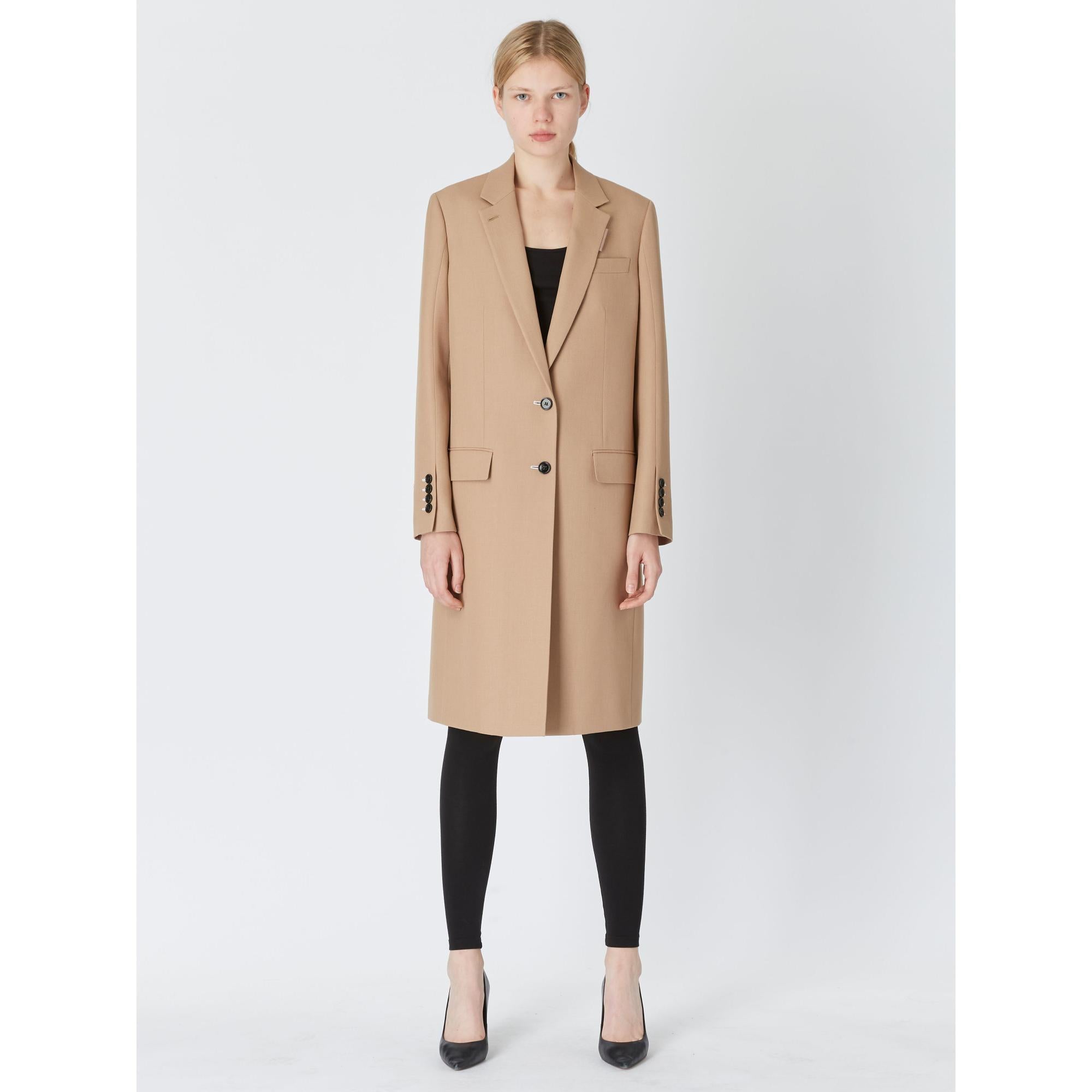 울 코튼 테일러드 코트