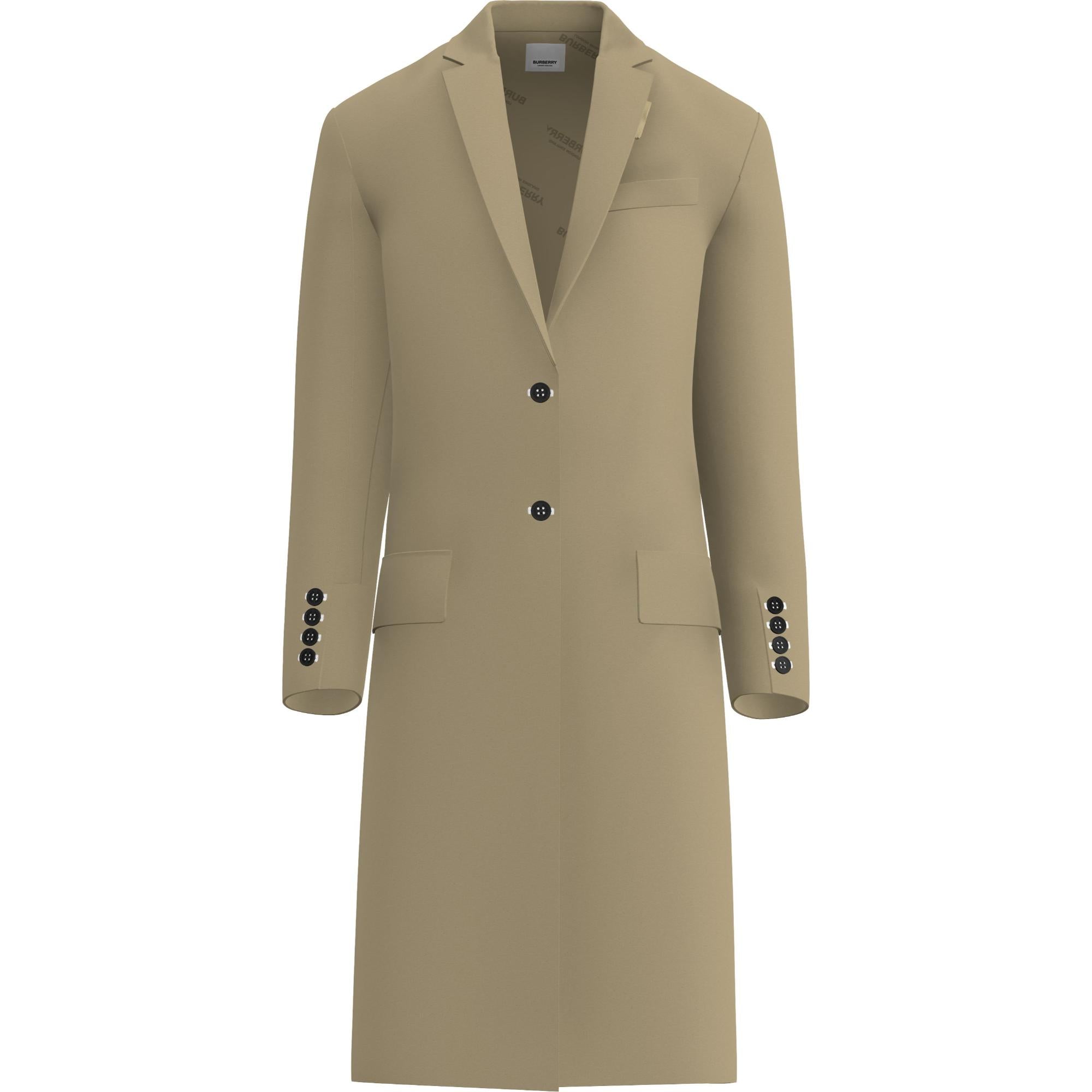 울 코튼 테일러드 코트