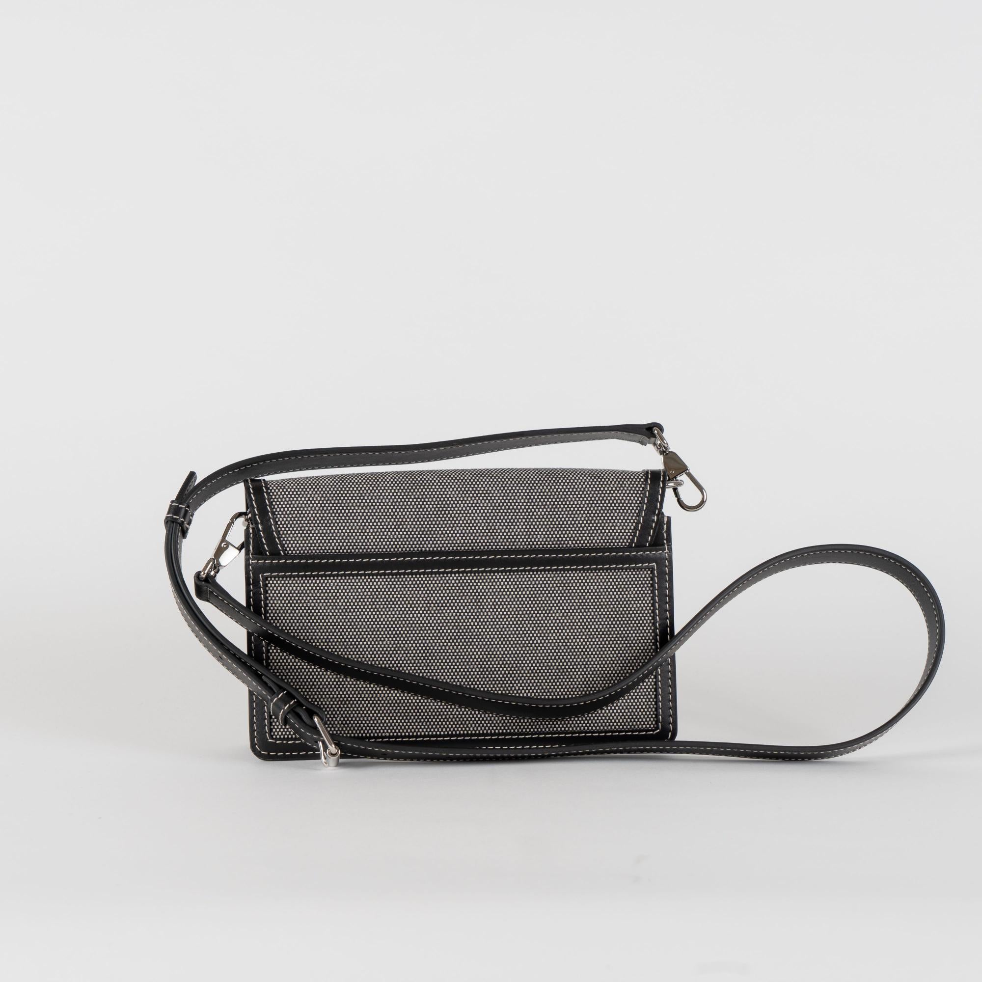 호스페리 프린트 캔버스 레더 크로스바디 백