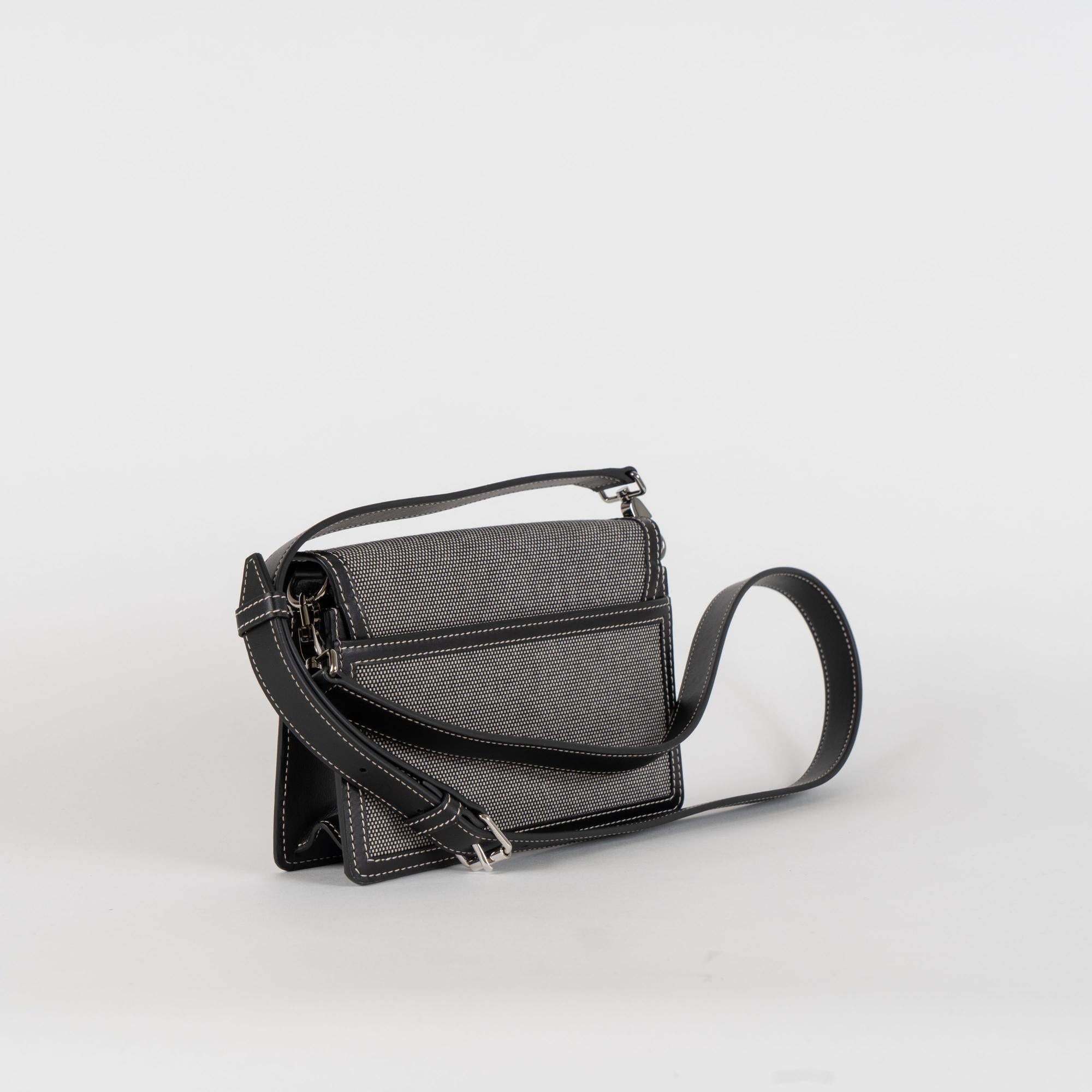 호스페리 프린트 캔버스 레더 크로스바디 백