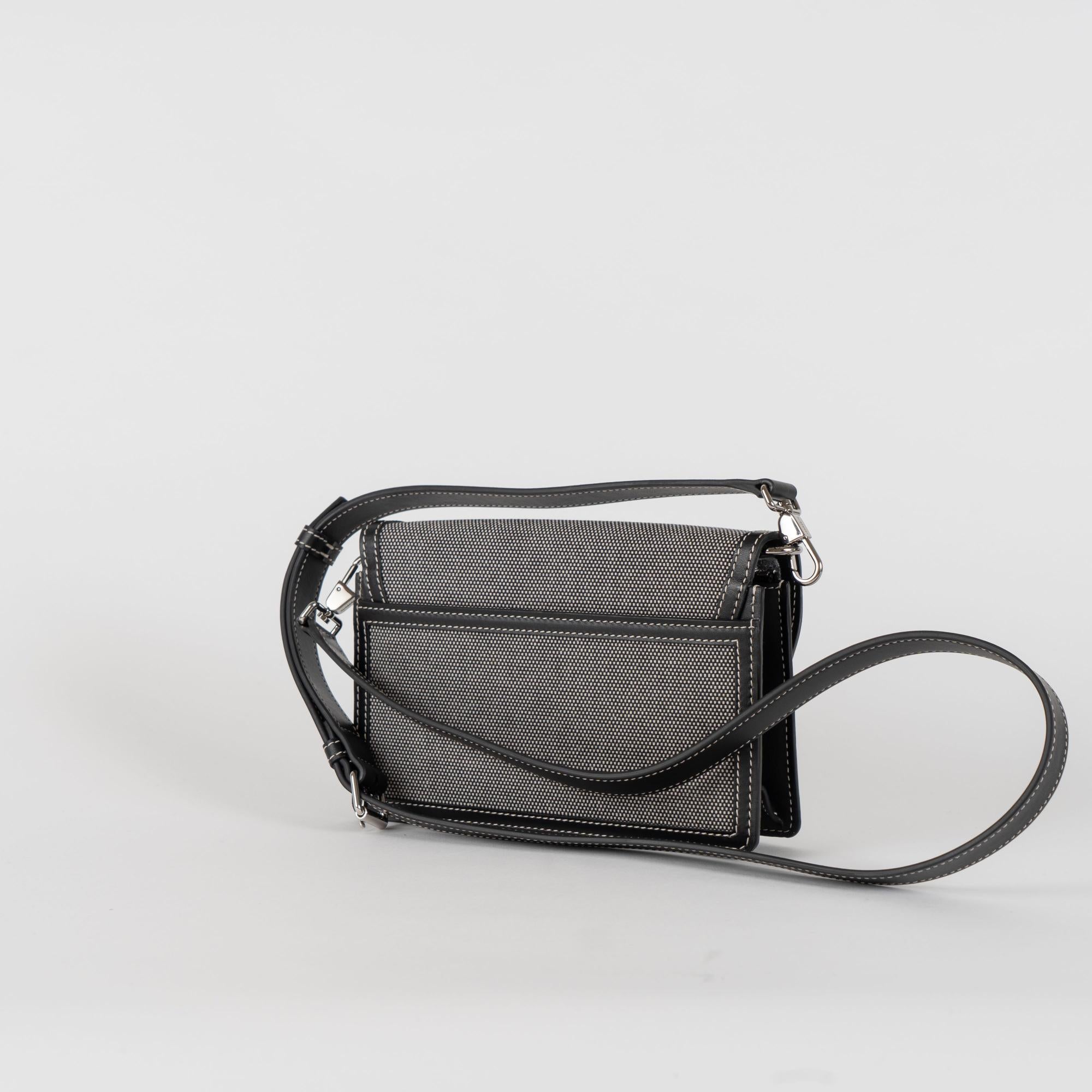 호스페리 프린트 캔버스 레더 크로스바디 백