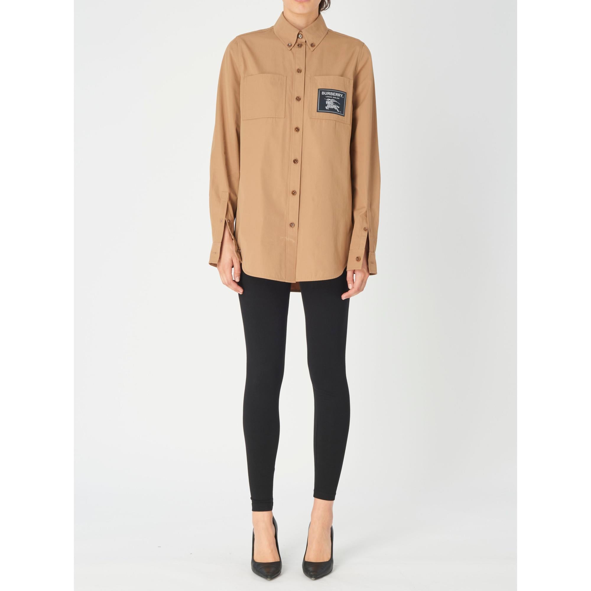 프로섬 라벨 코튼 셔츠