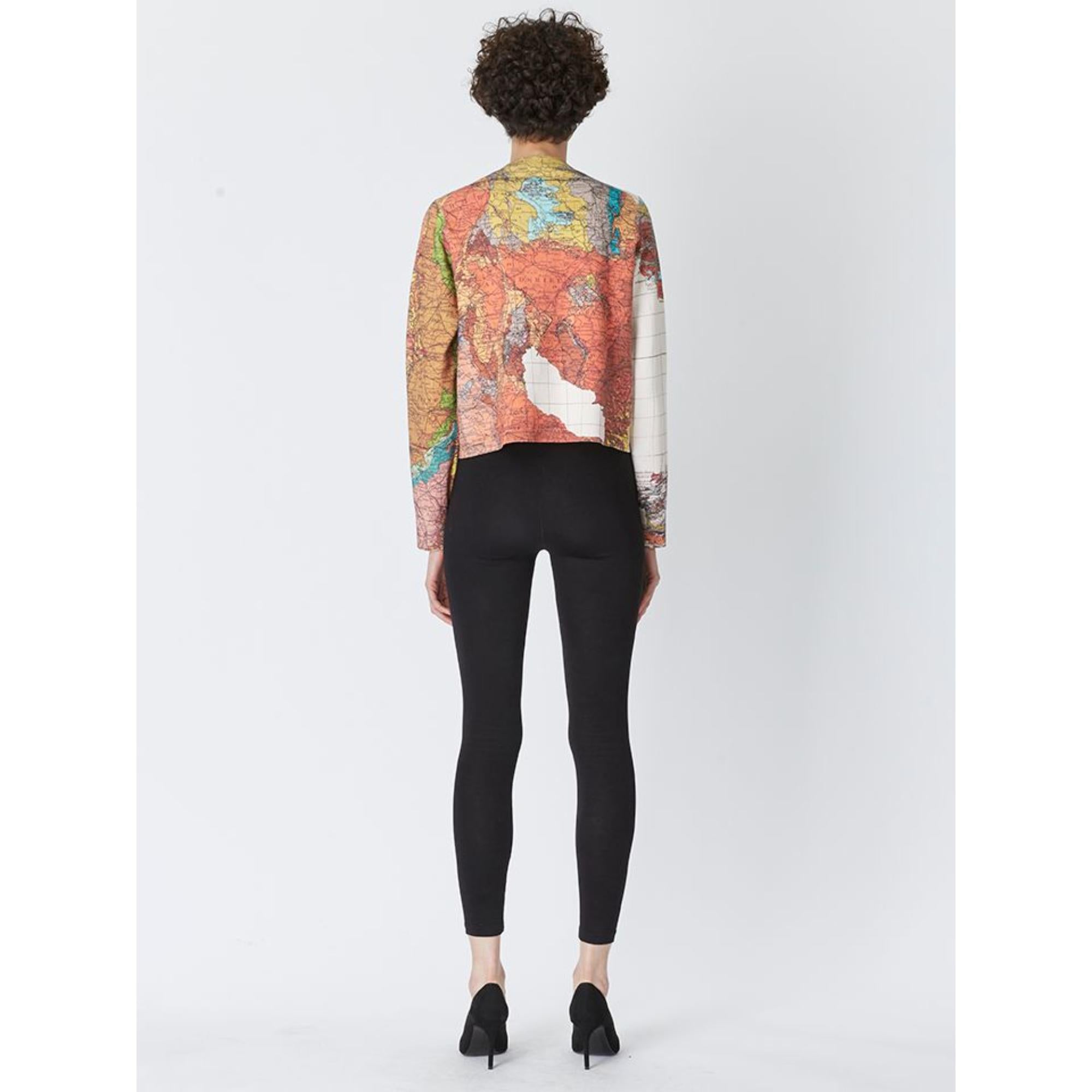 맵 프린트 코튼 캐시미어 블렌드 카디건