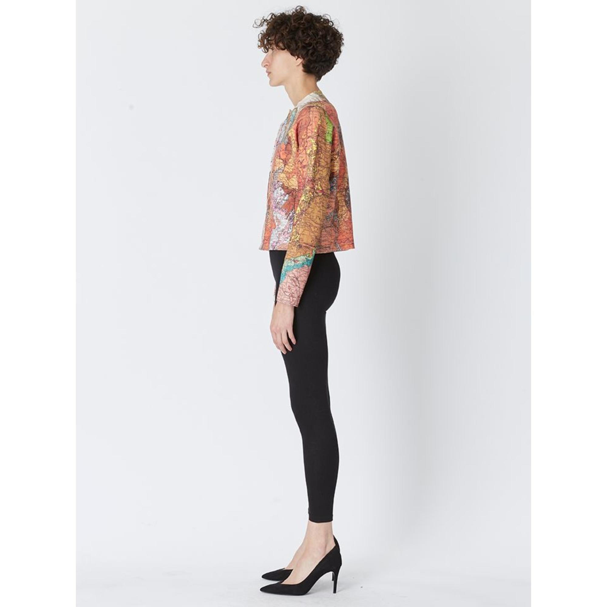 맵 프린트 코튼 캐시미어 블렌드 카디건