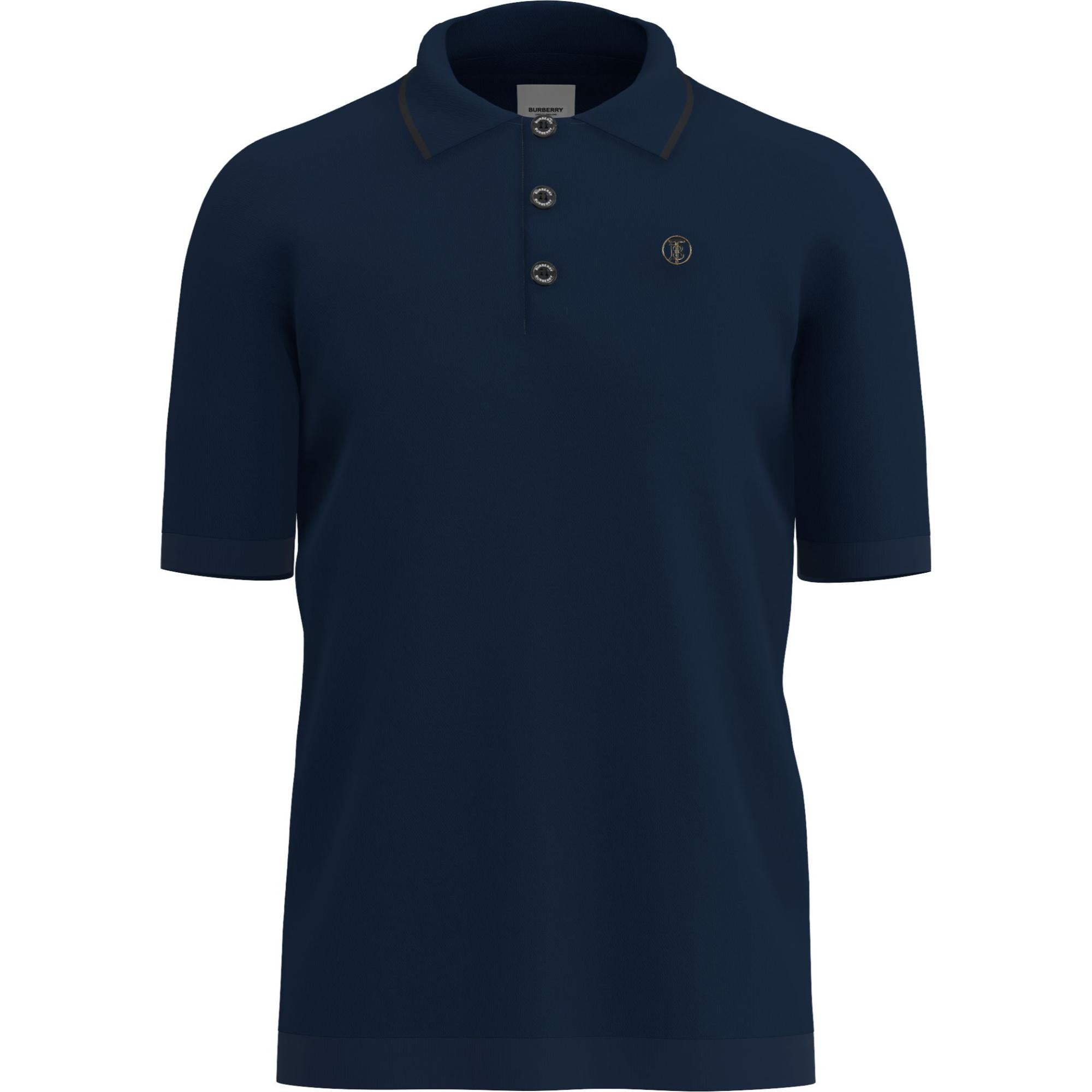 모노그램 모티프 울 실크 캐시미어 폴로셔츠