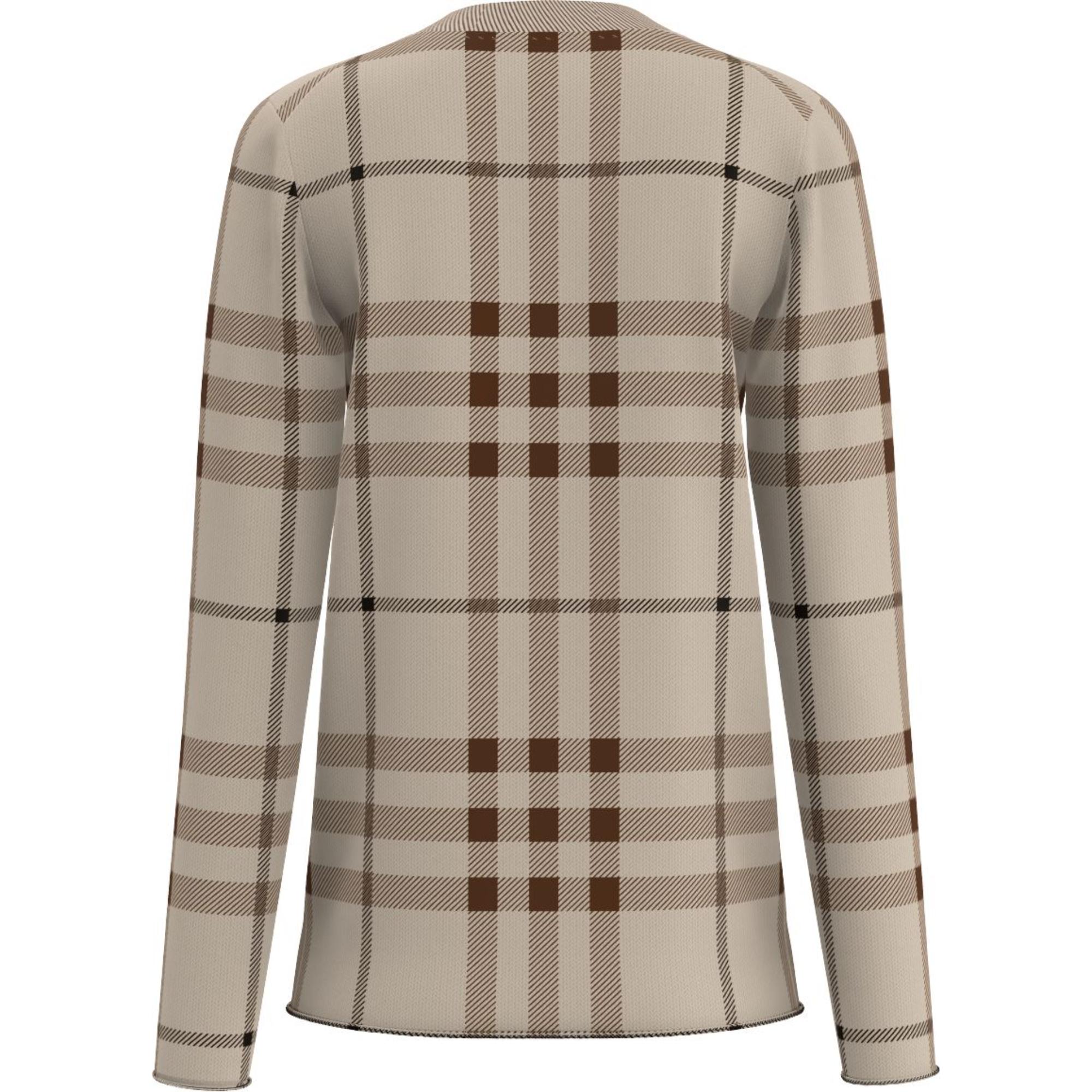 체크 인타르시아 울 실크 코튼 카디건