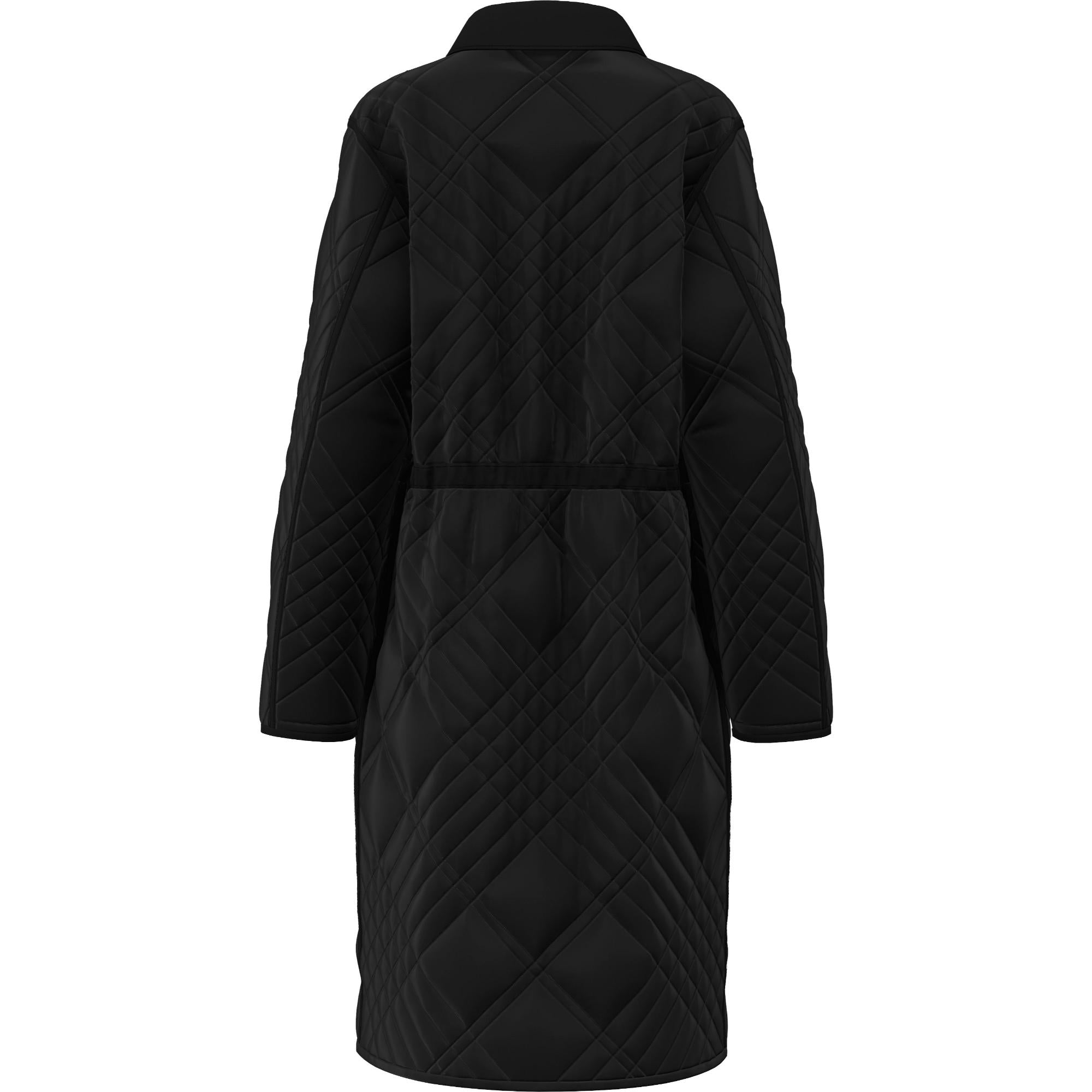 엠브로이더리 로고 퀼팅 코트