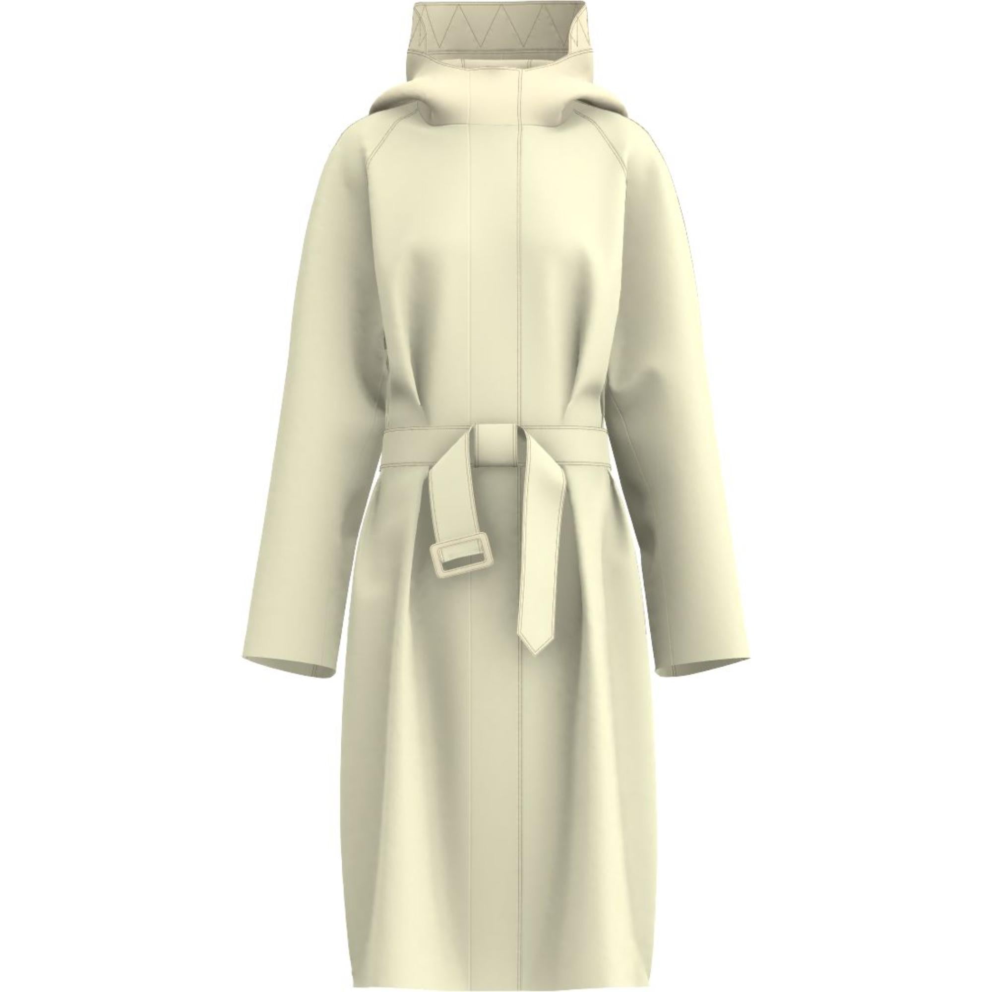 코튼 개버딘 후드 카 코트