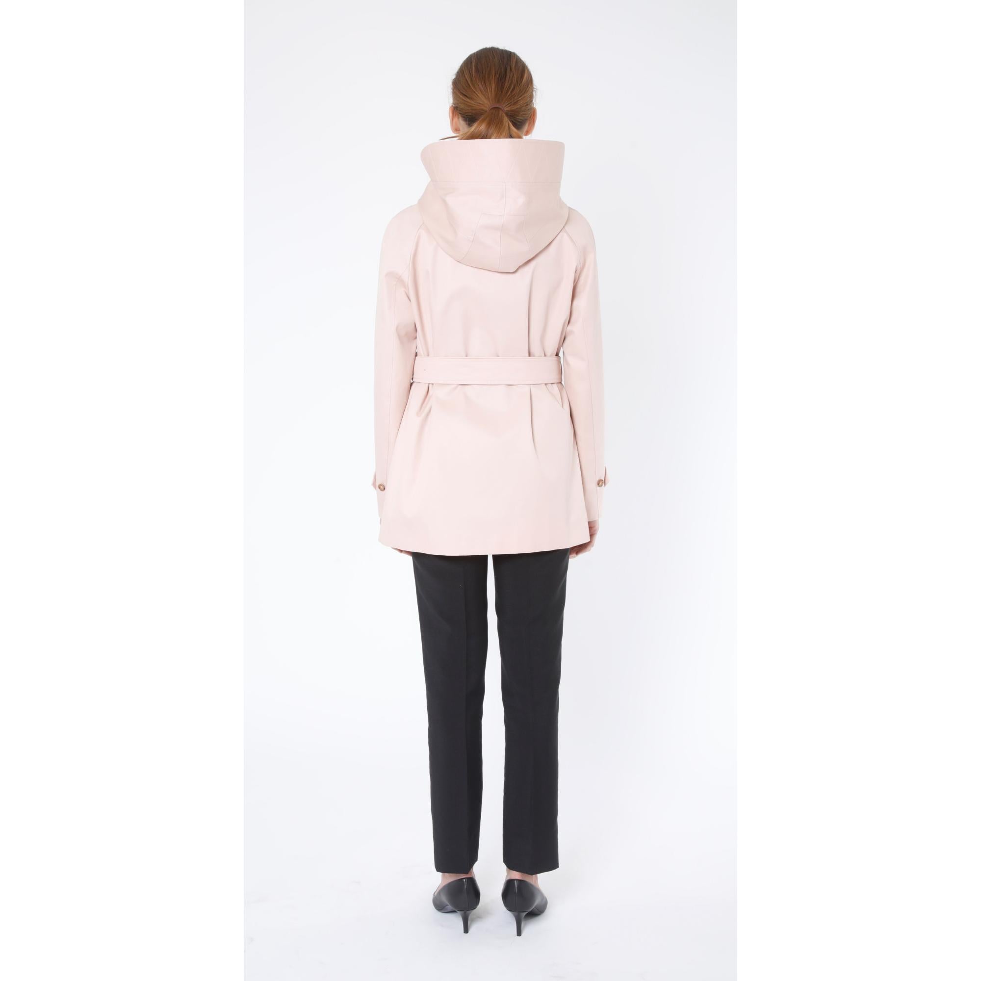 코튼 개버딘 후드 카 코트