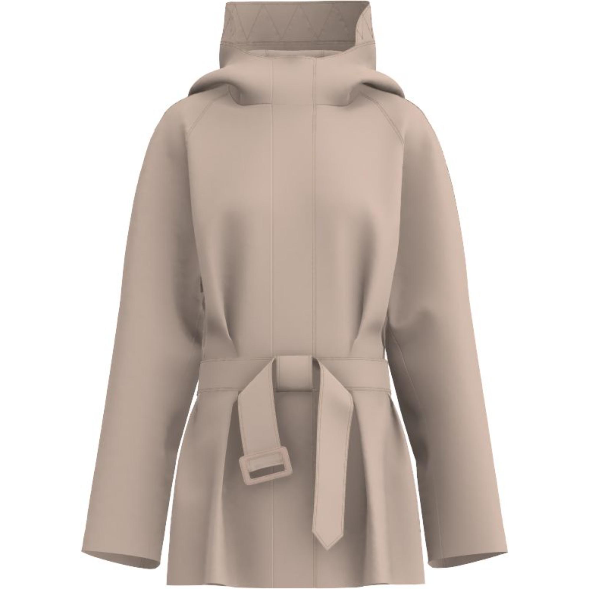 코튼 개버딘 후드 카 코트