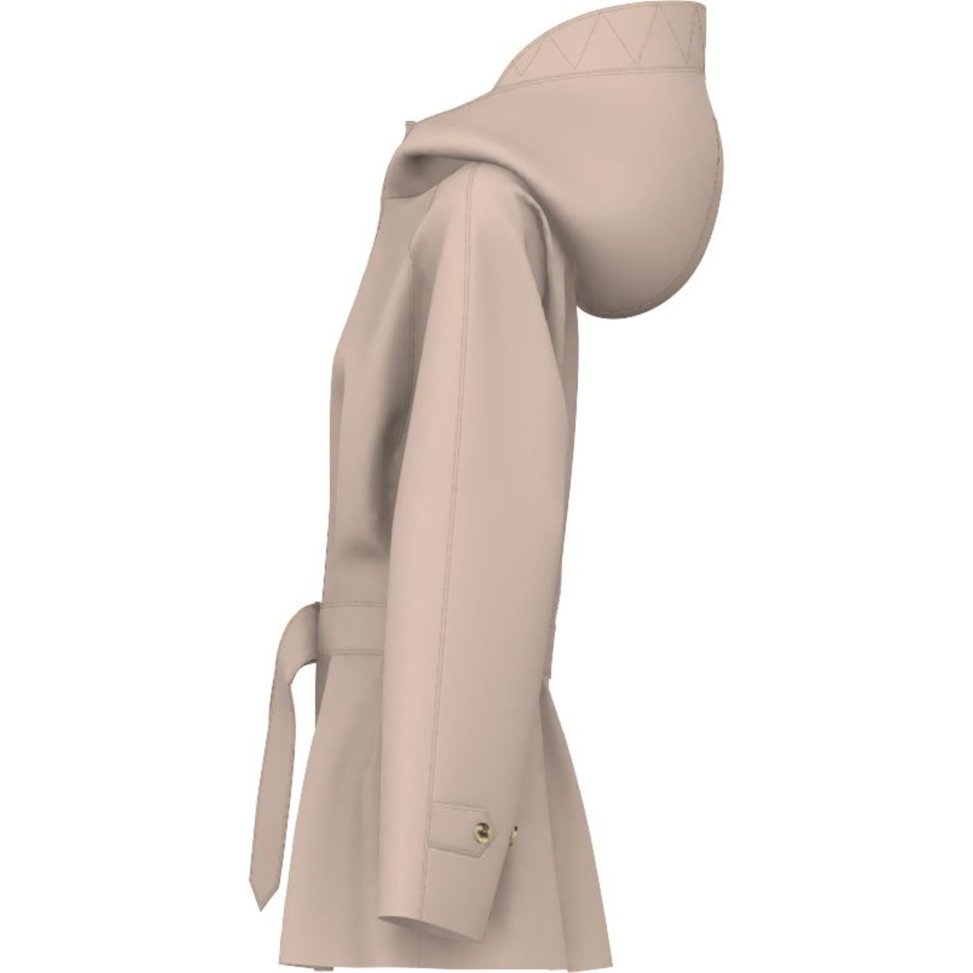 코튼 개버딘 후드 카 코트