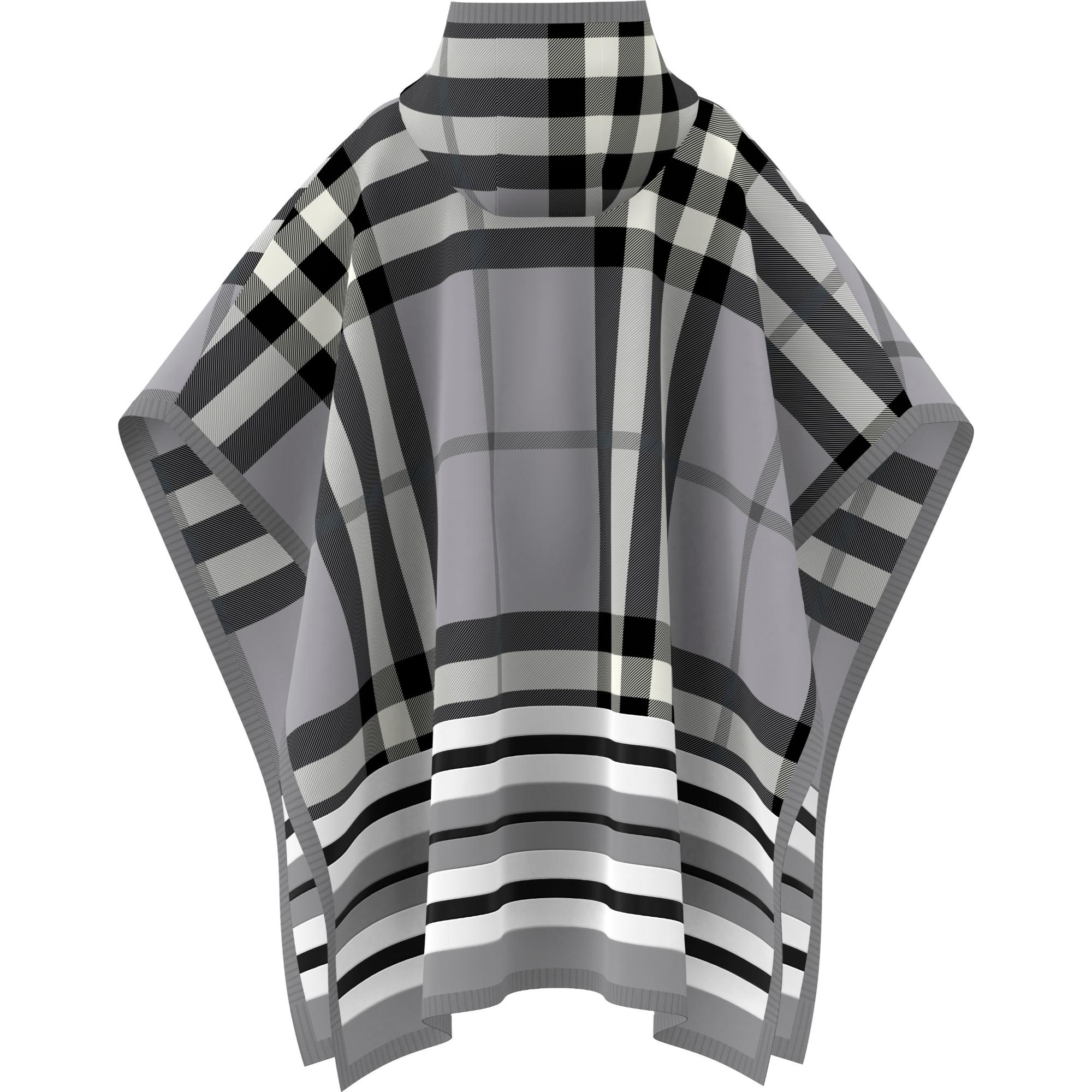 체크 울 캐시미어 블렌드 후드 케이프