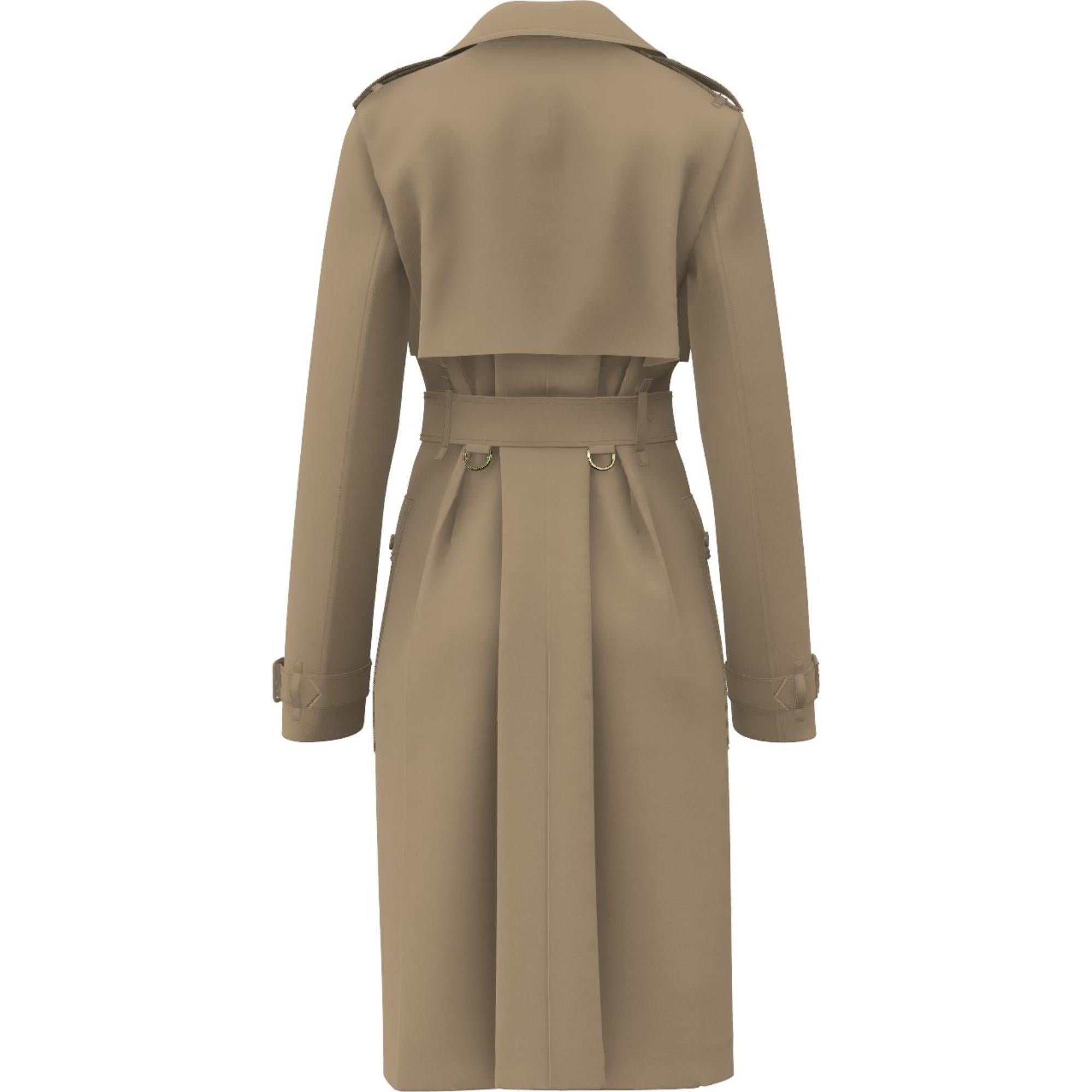 롱 체크 칼라 트렌치코트