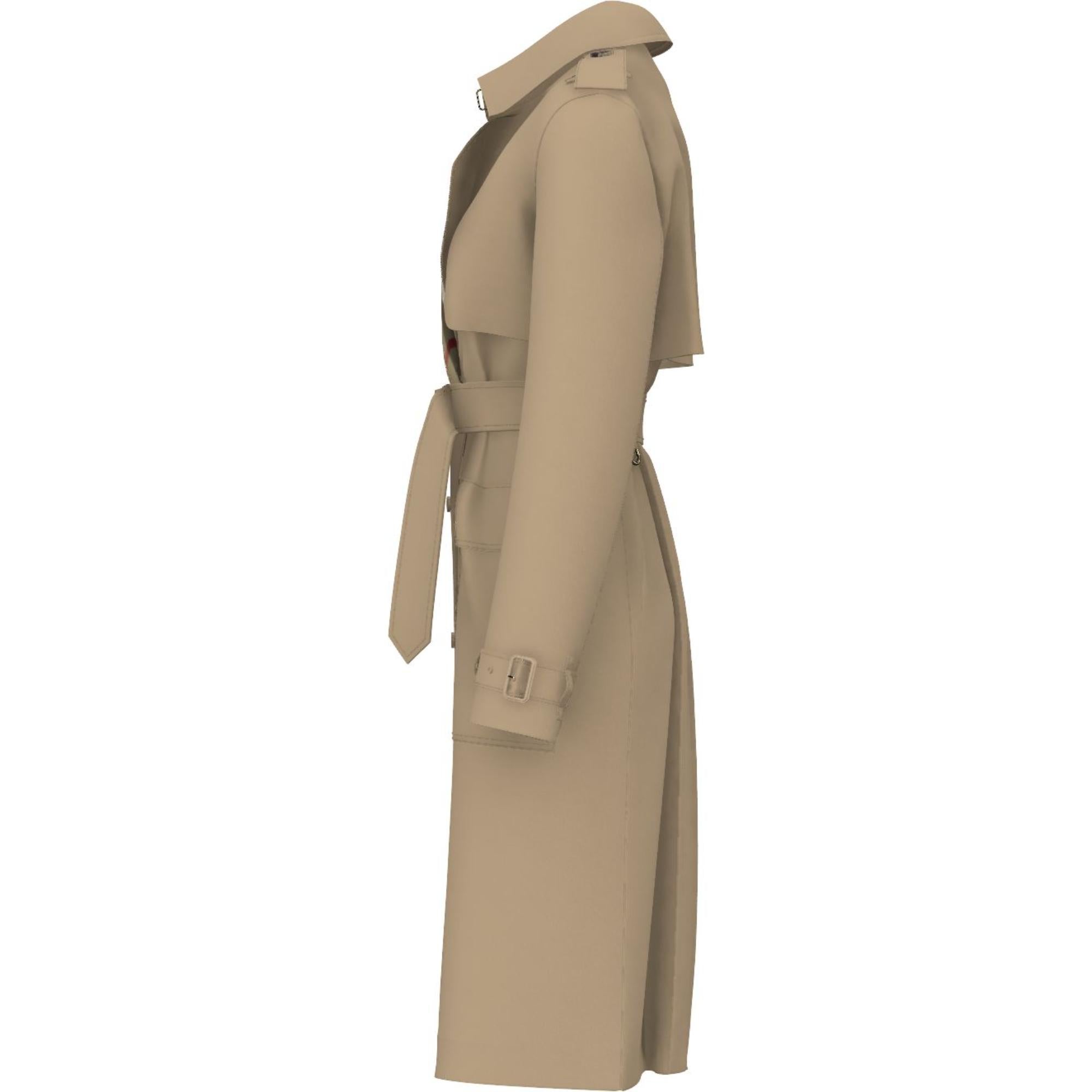 롱 체크 칼라 트렌치코트