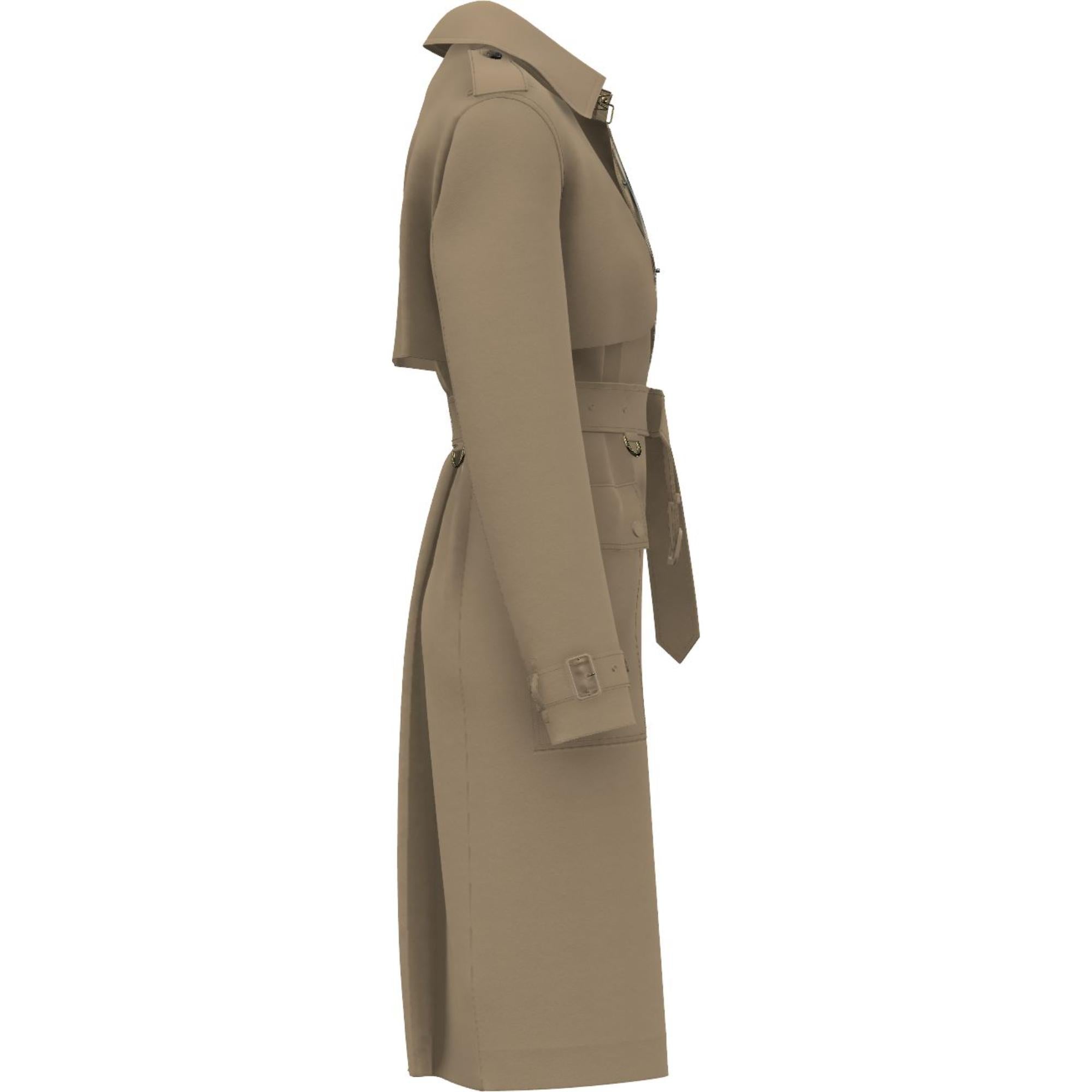 롱 체크 칼라 트렌치코트