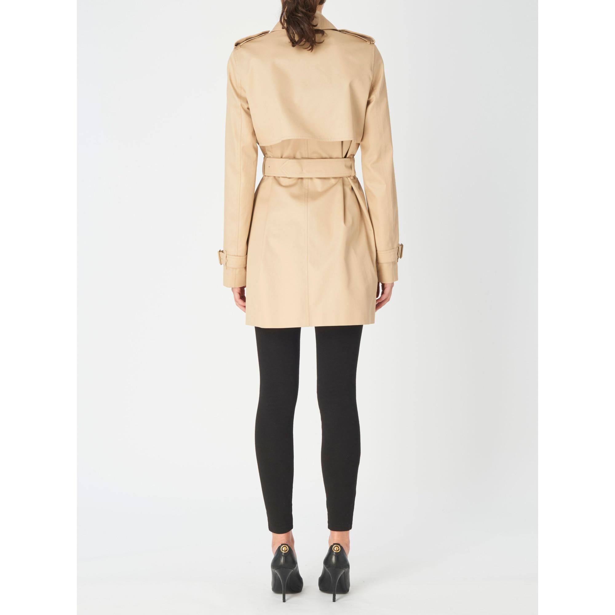 쇼트 체크 칼라 트렌치코트