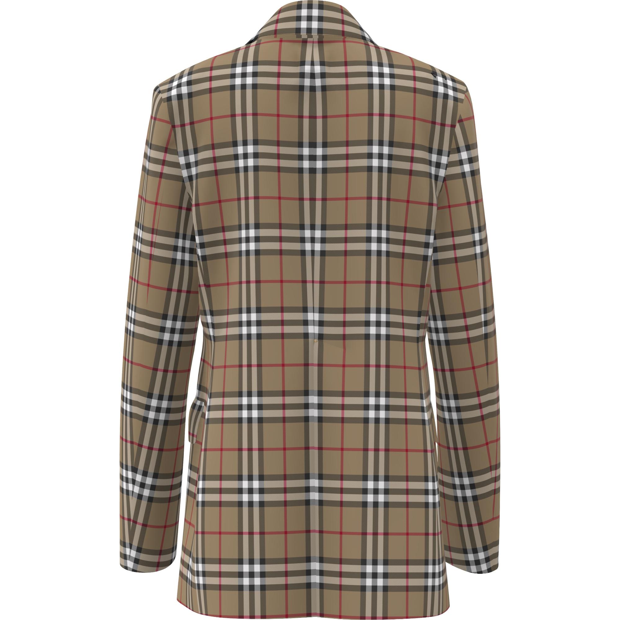 빈티지 체크 울 테일러드 재킷