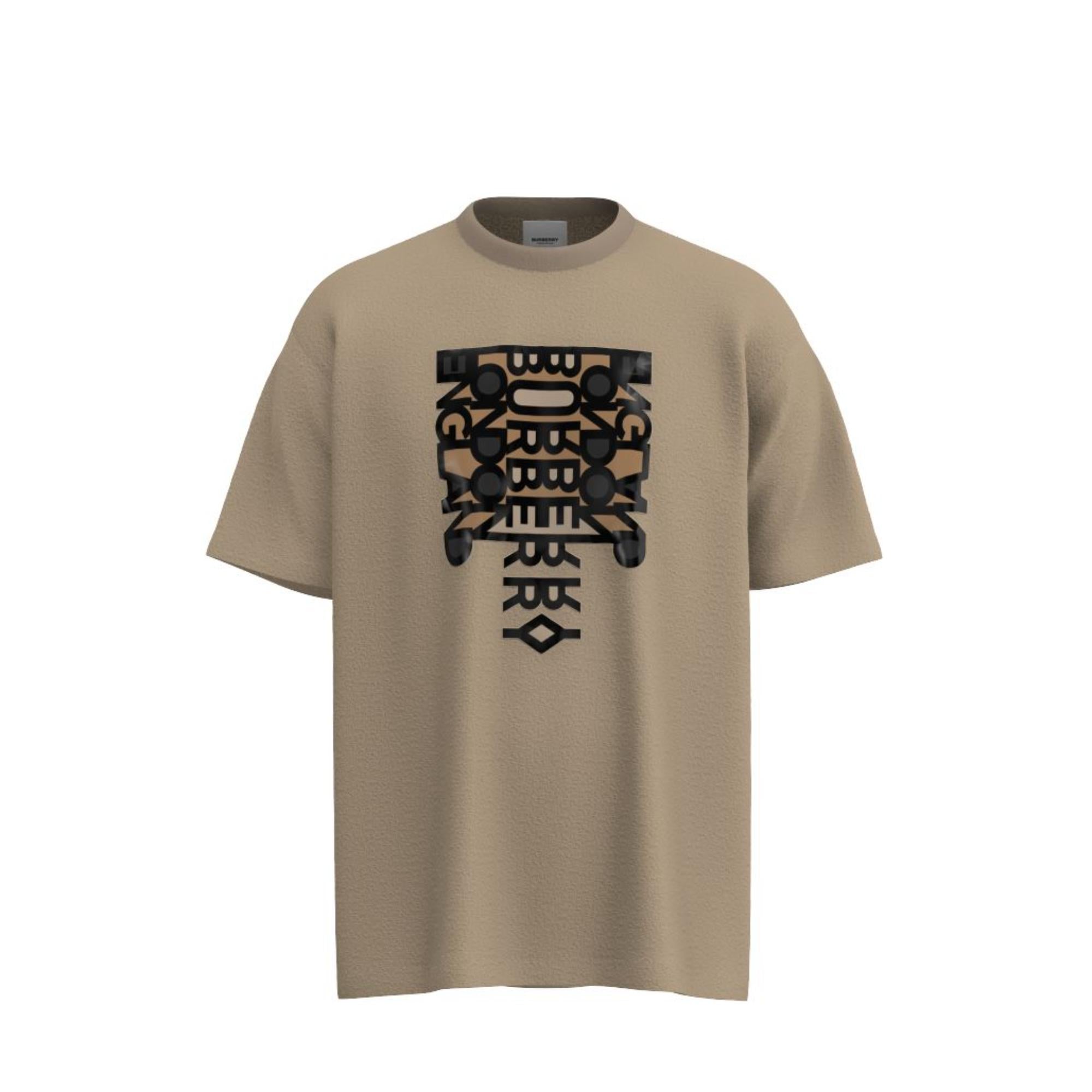 로고 프린트 코튼 오버사이즈 티셔츠