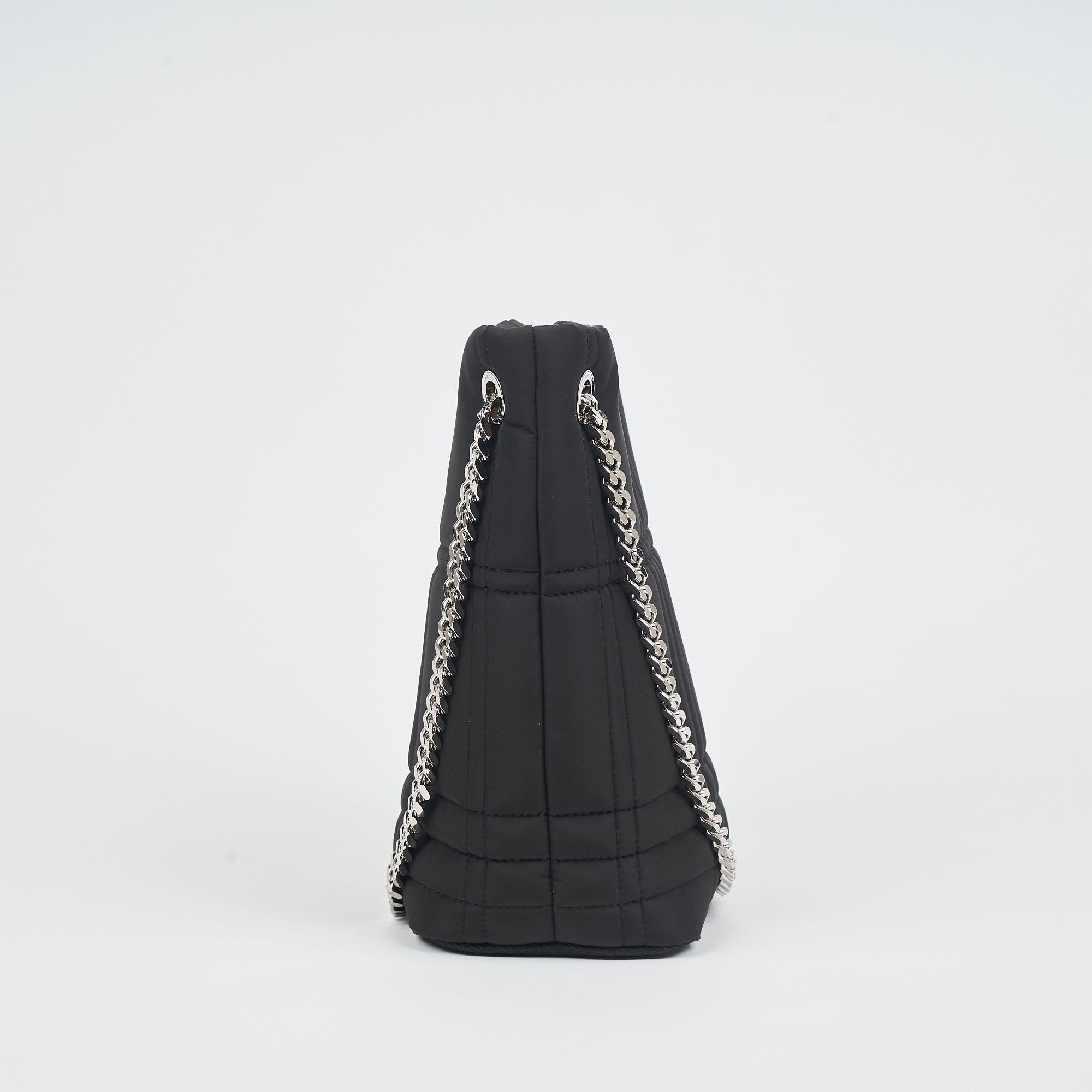 퀼팅 패브릭 스몰 롤라 버킷 백