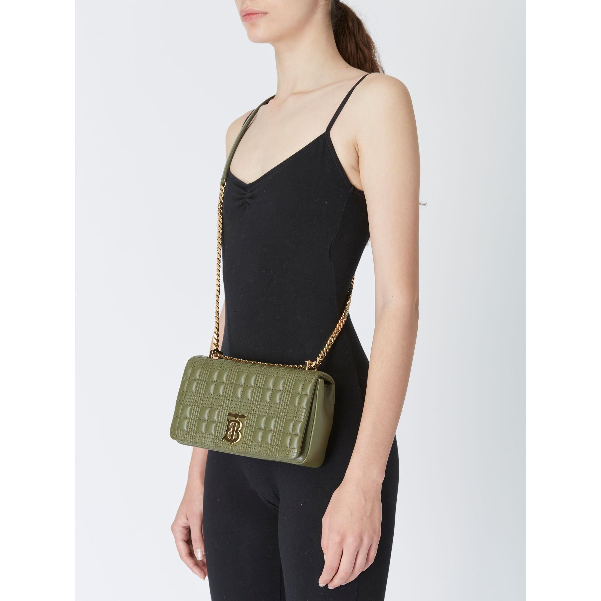 퀼팅 레더 스몰 롤라 백