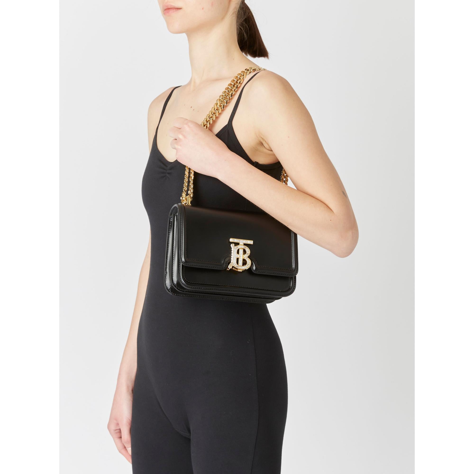 크리스털 모노그램 모티프 레더 스몰 TB 백