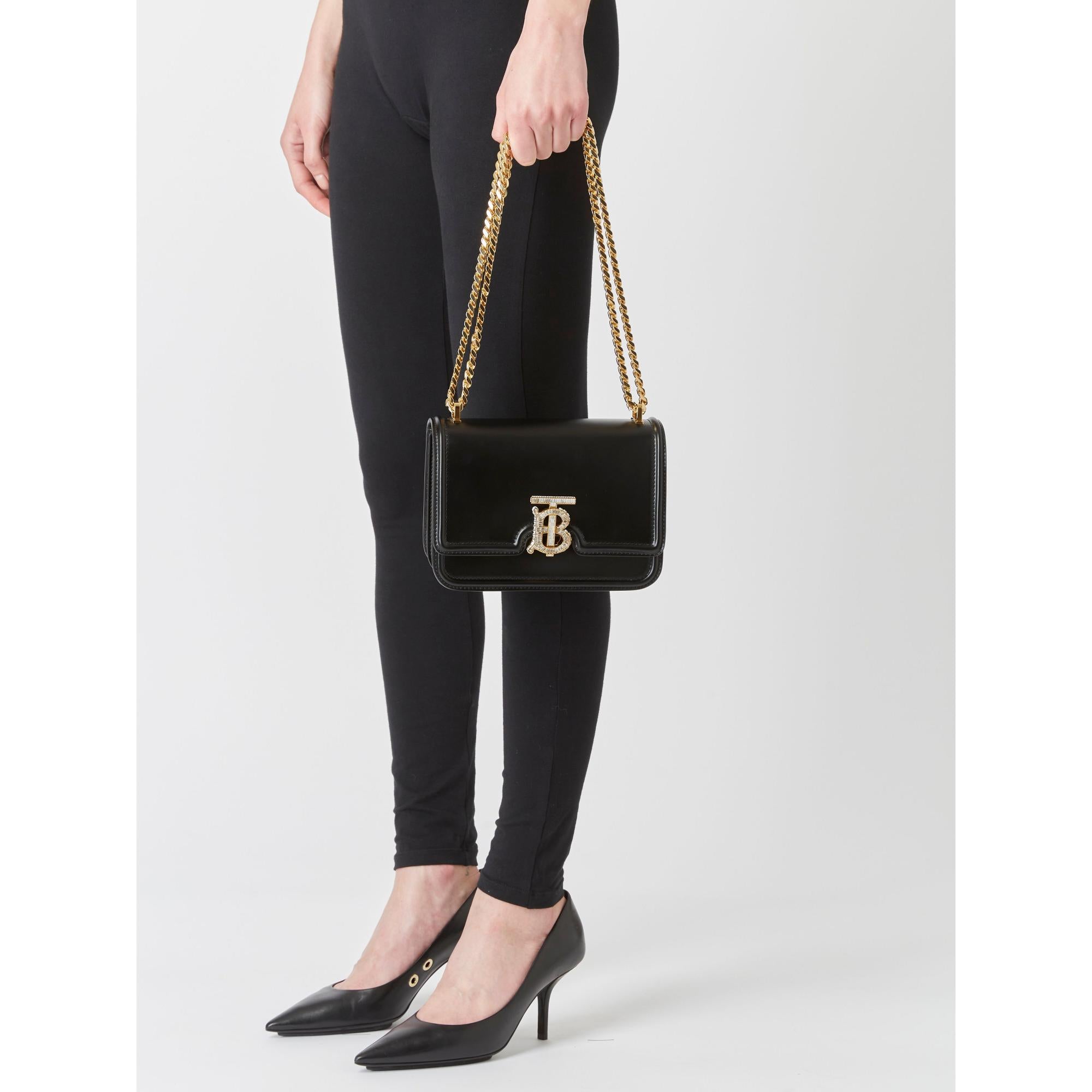 크리스털 모노그램 모티프 레더 스몰 TB 백