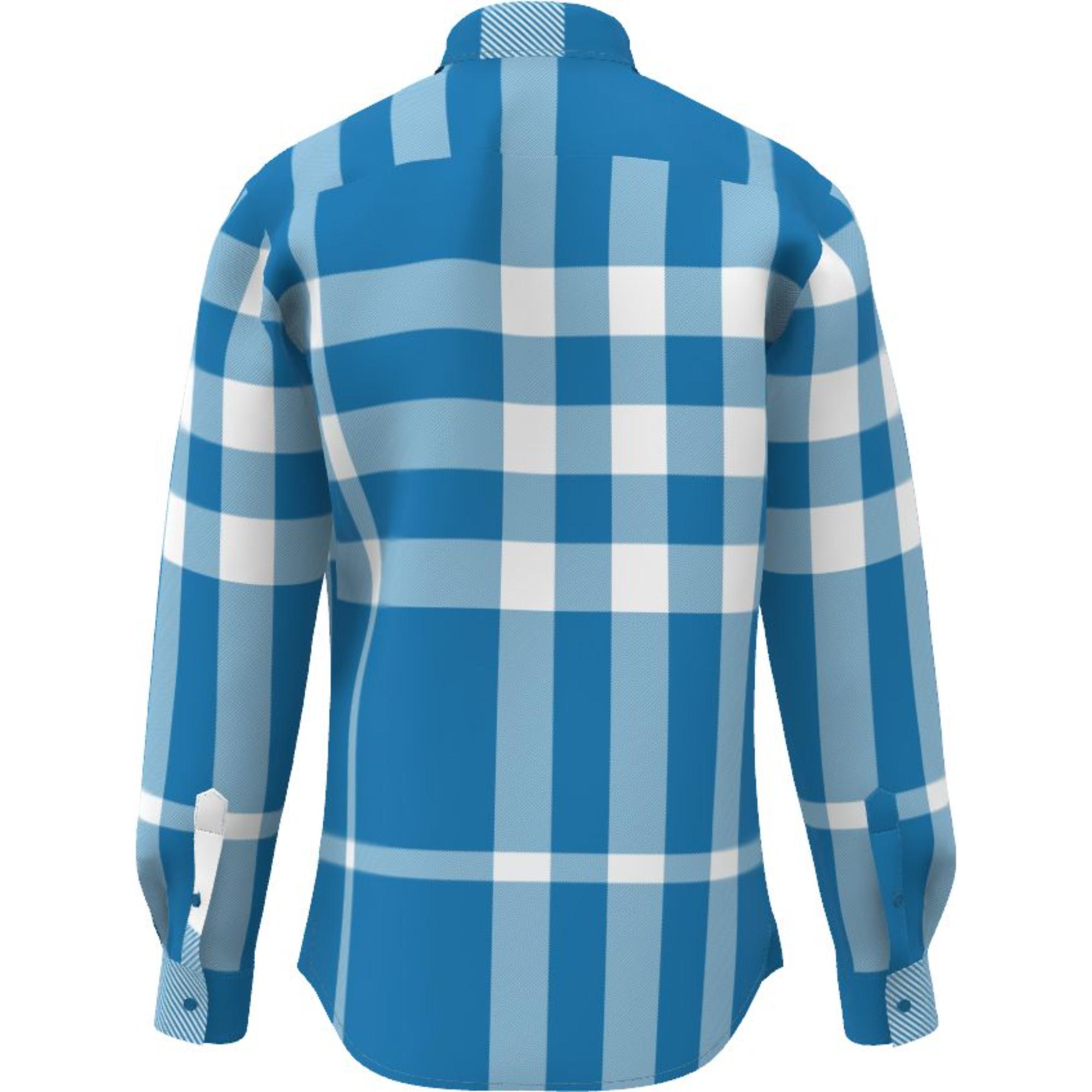 체크 스트레치 코튼 포플린 셔츠