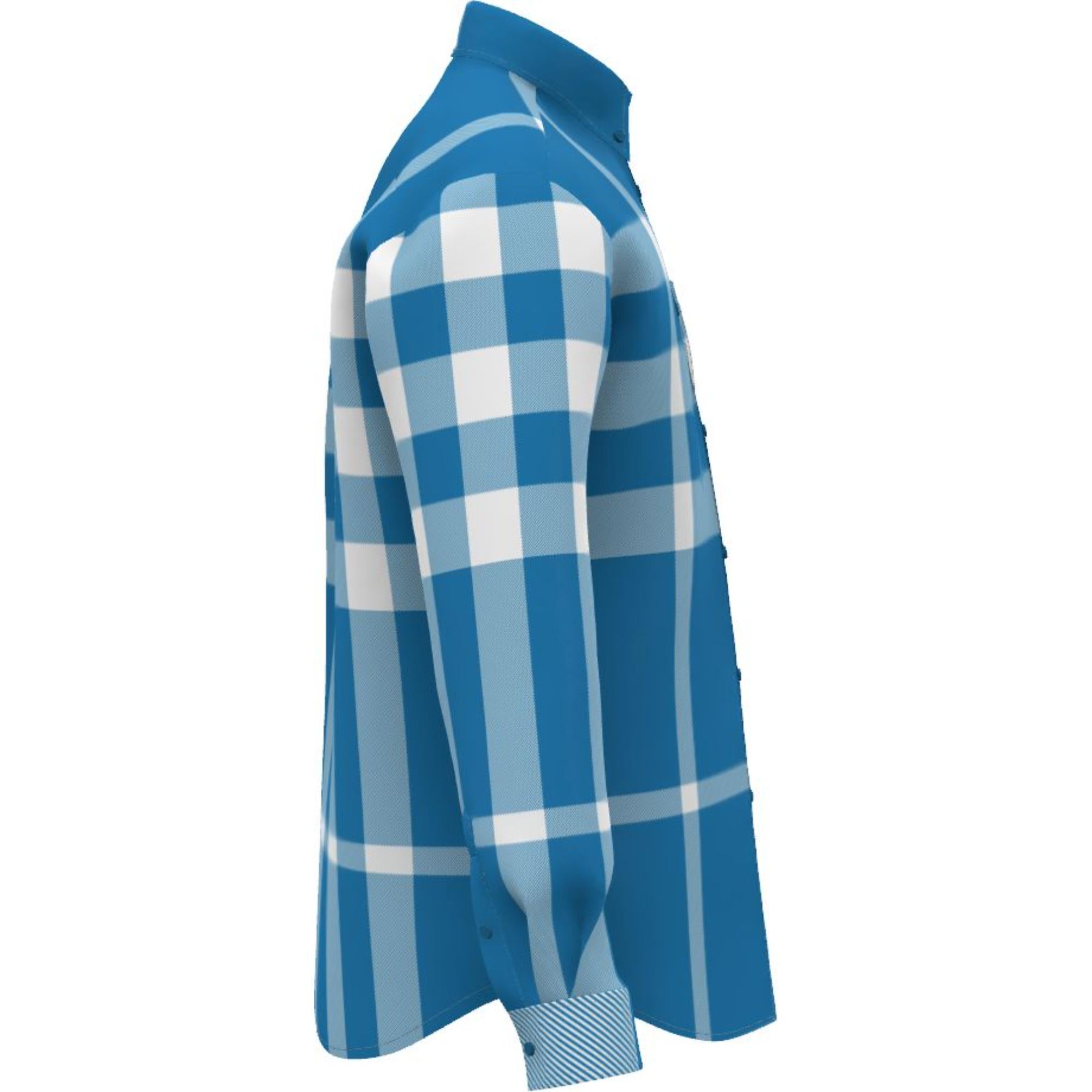 체크 스트레치 코튼 포플린 셔츠