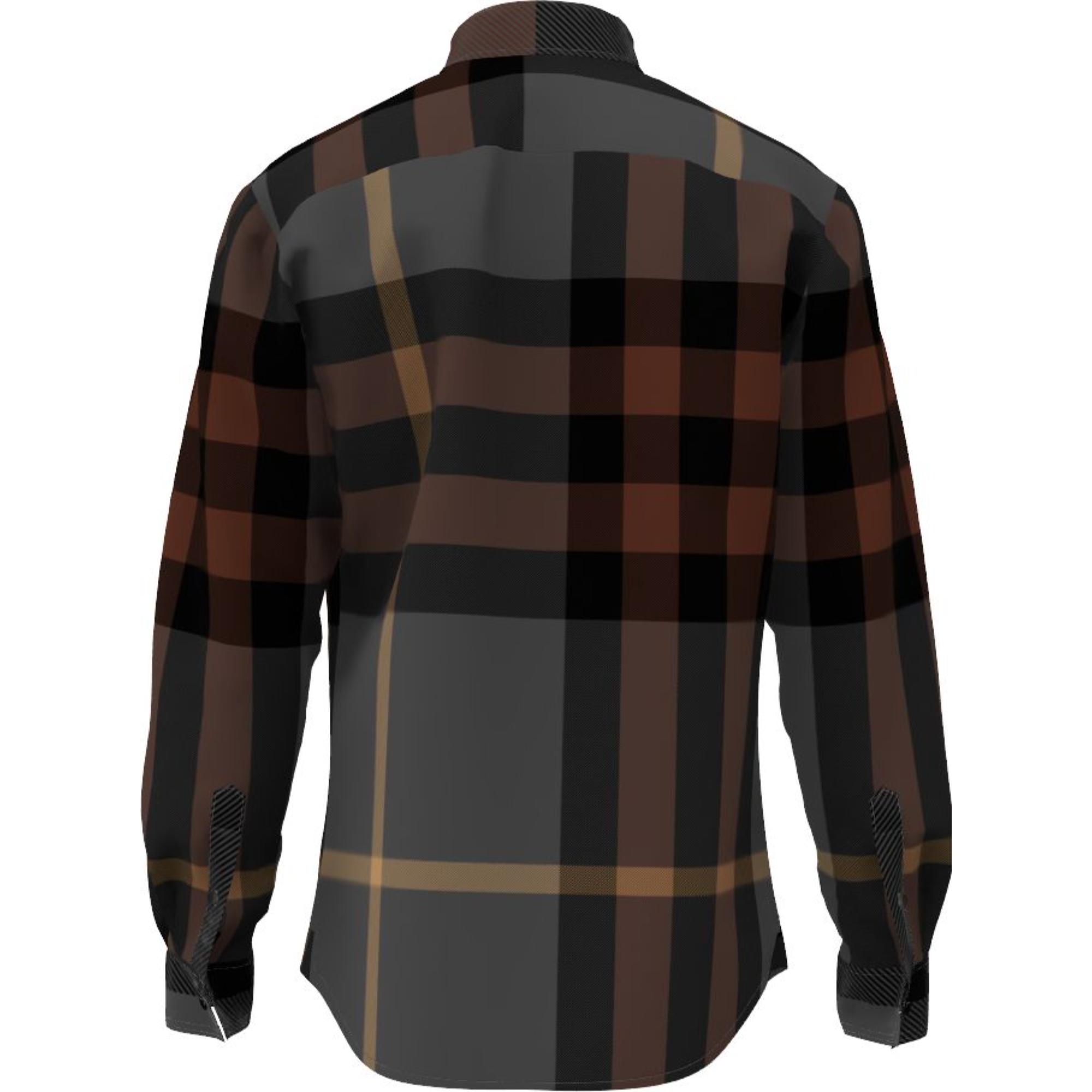 체크 스트레치 코튼 포플린 셔츠