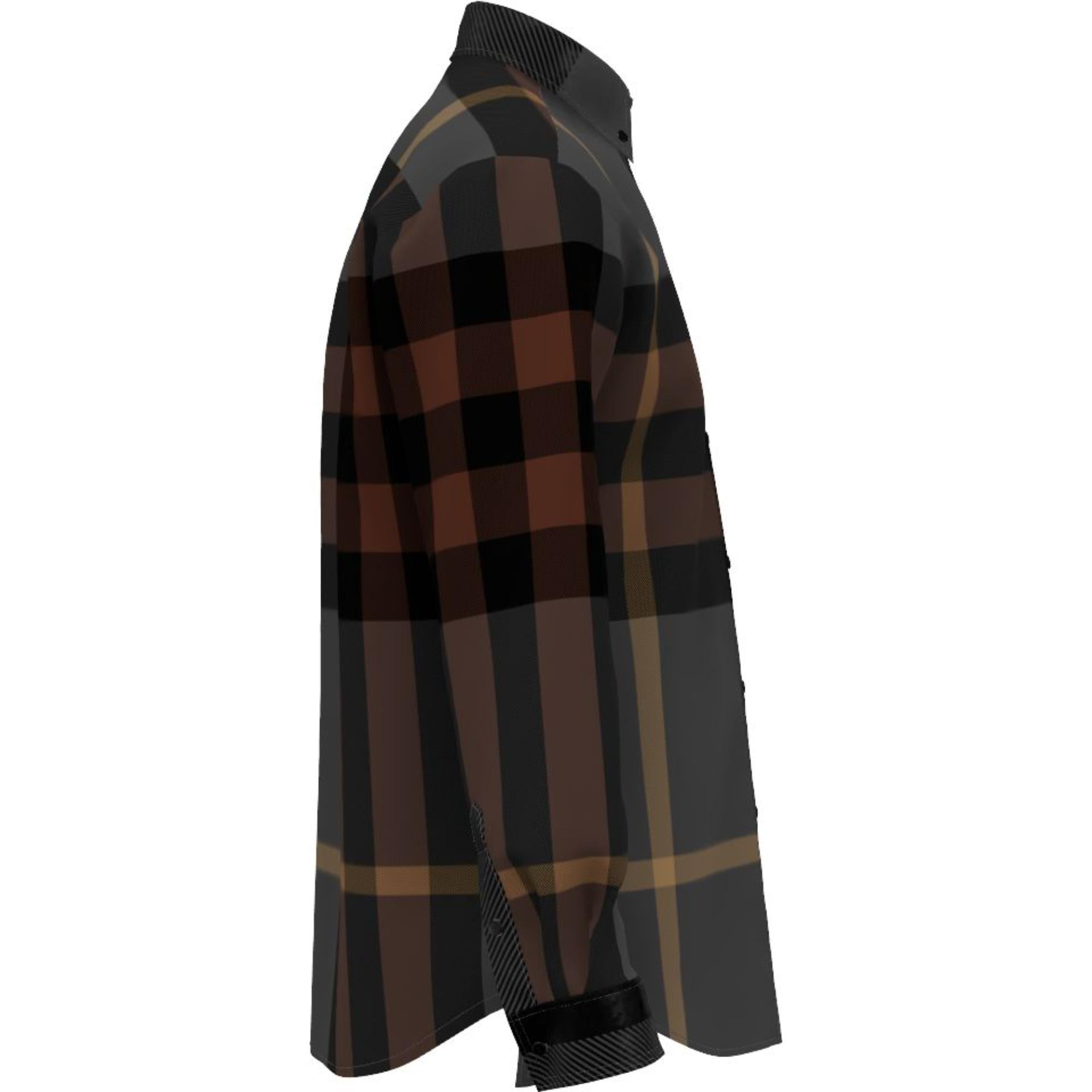 체크 스트레치 코튼 포플린 셔츠