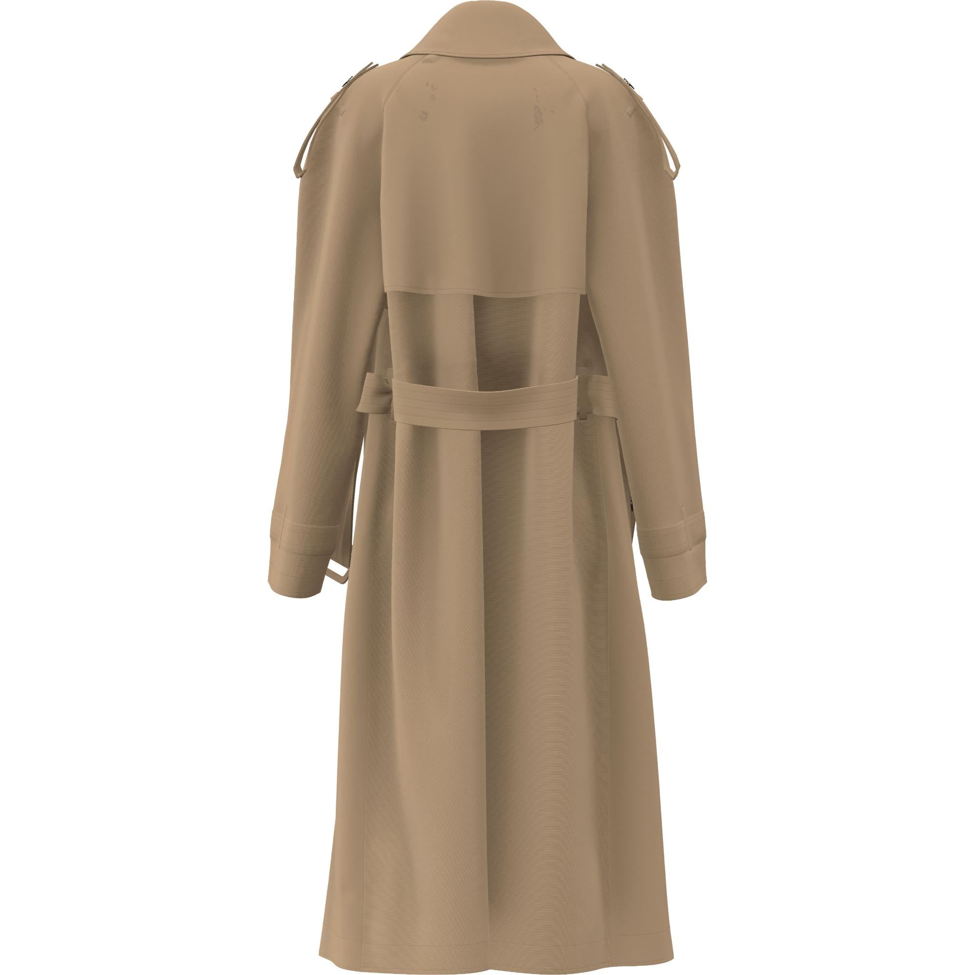 트라이 레이어 개버딘 롱라인 트렌치코트