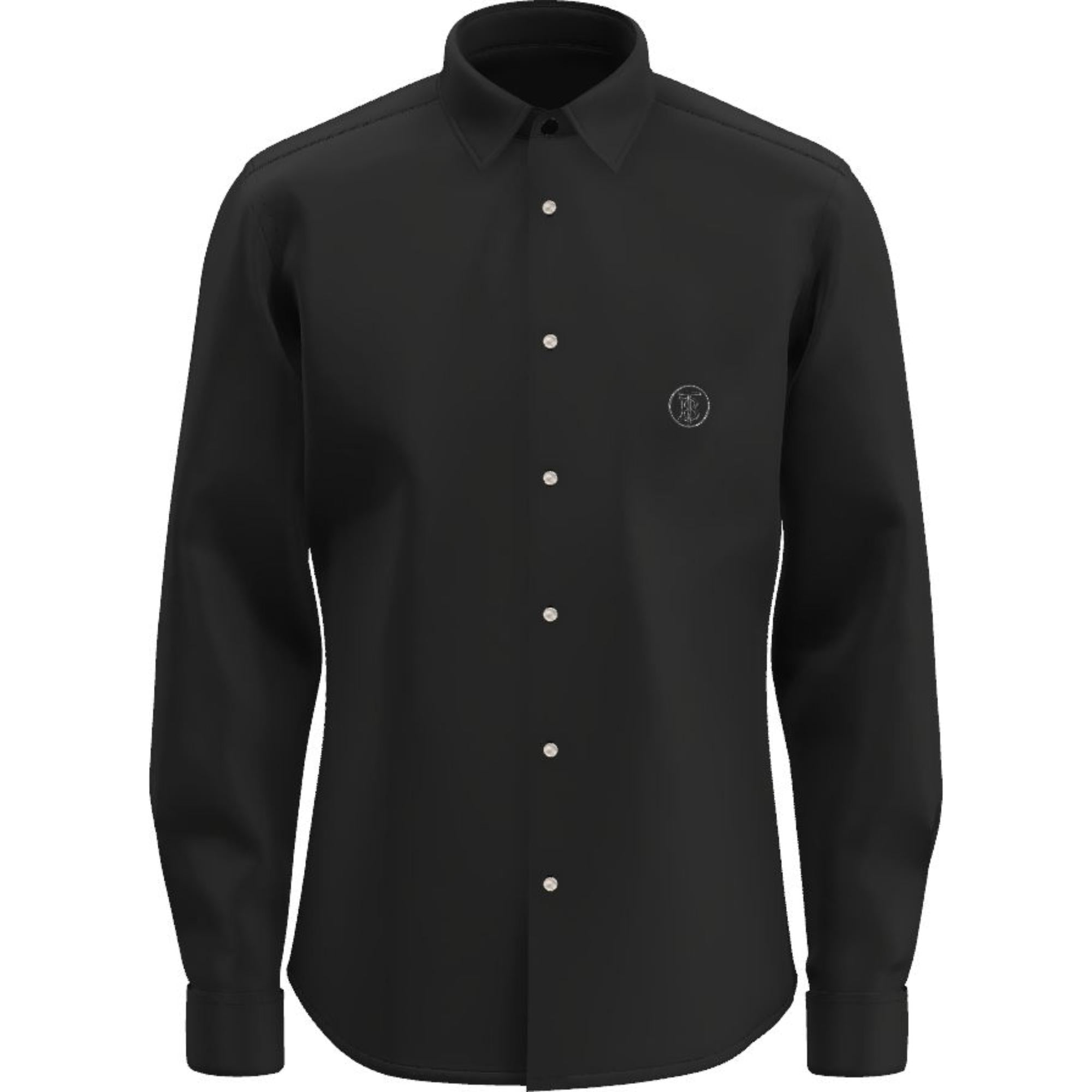 모노그램 모티프 테크니컬 코튼 셔츠