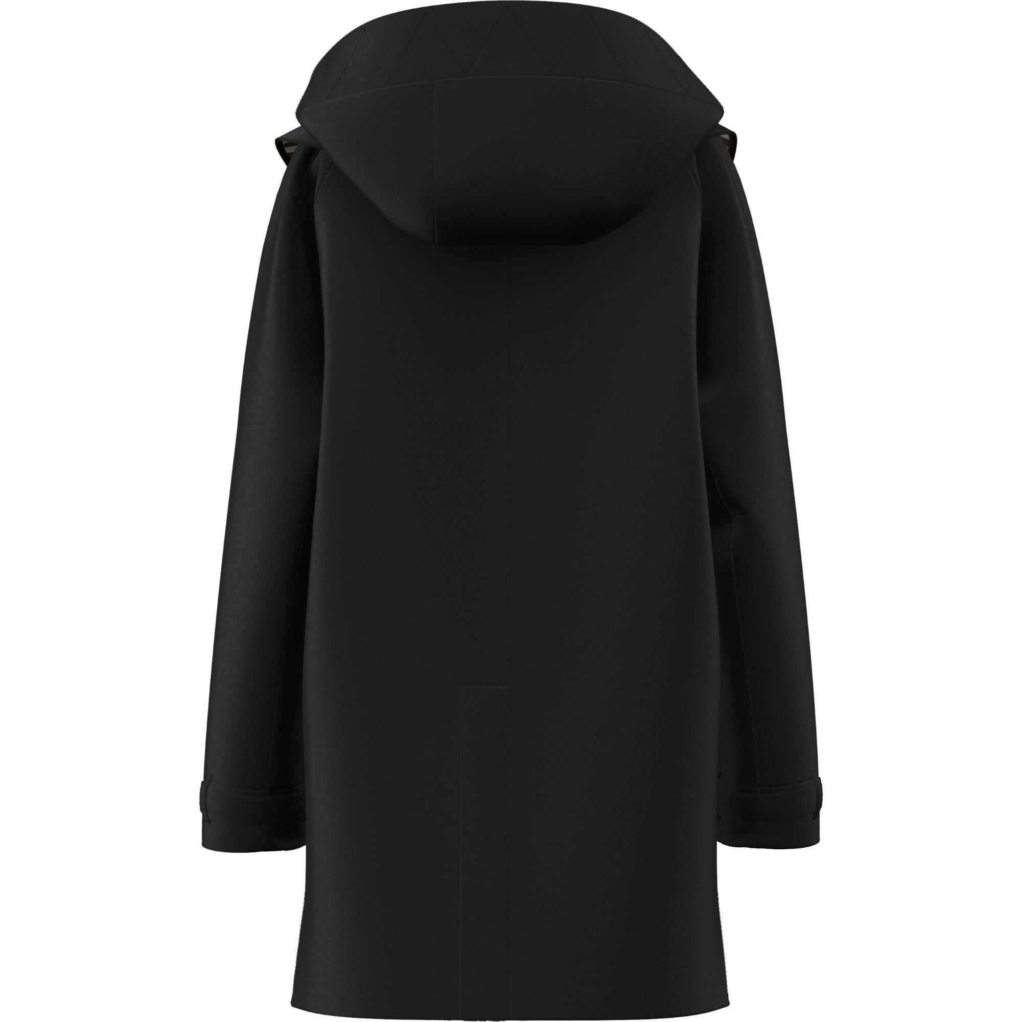 디태처블 후드 코튼 개버딘 카 코트